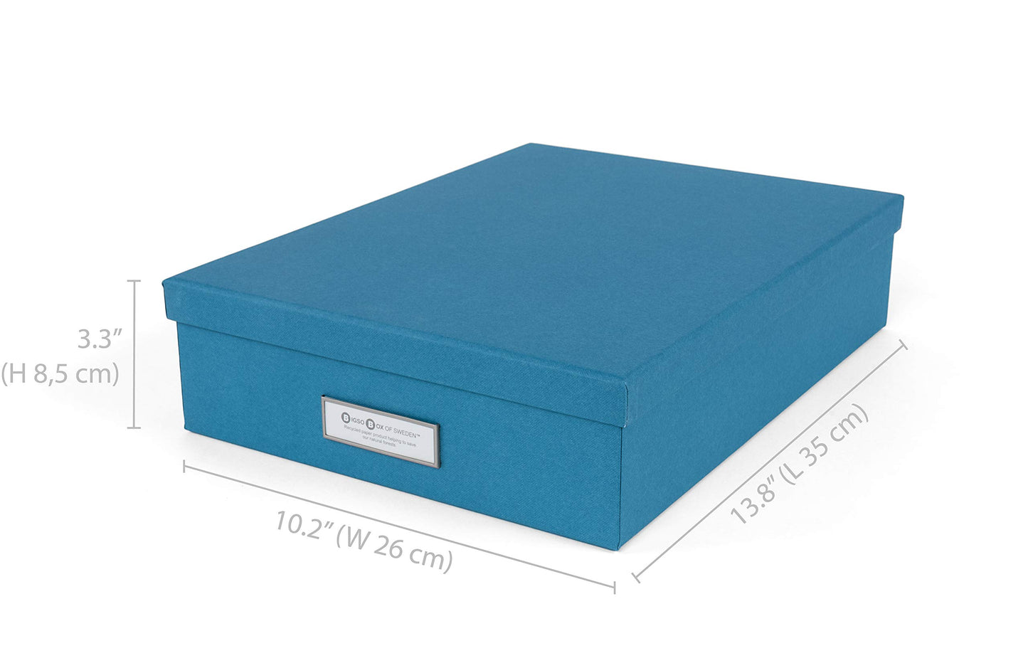 Bigso Oskar Fiberboard Label Frame Document Letter Box - File Organizer Box for Important Paperwork