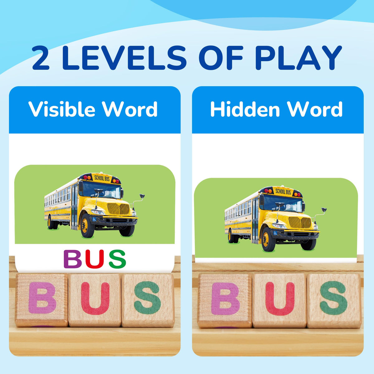 BenBen Spelling Games with Flash Cards, 112 Words, Montessori Toys for 3 4 5 6 Years Old Kids