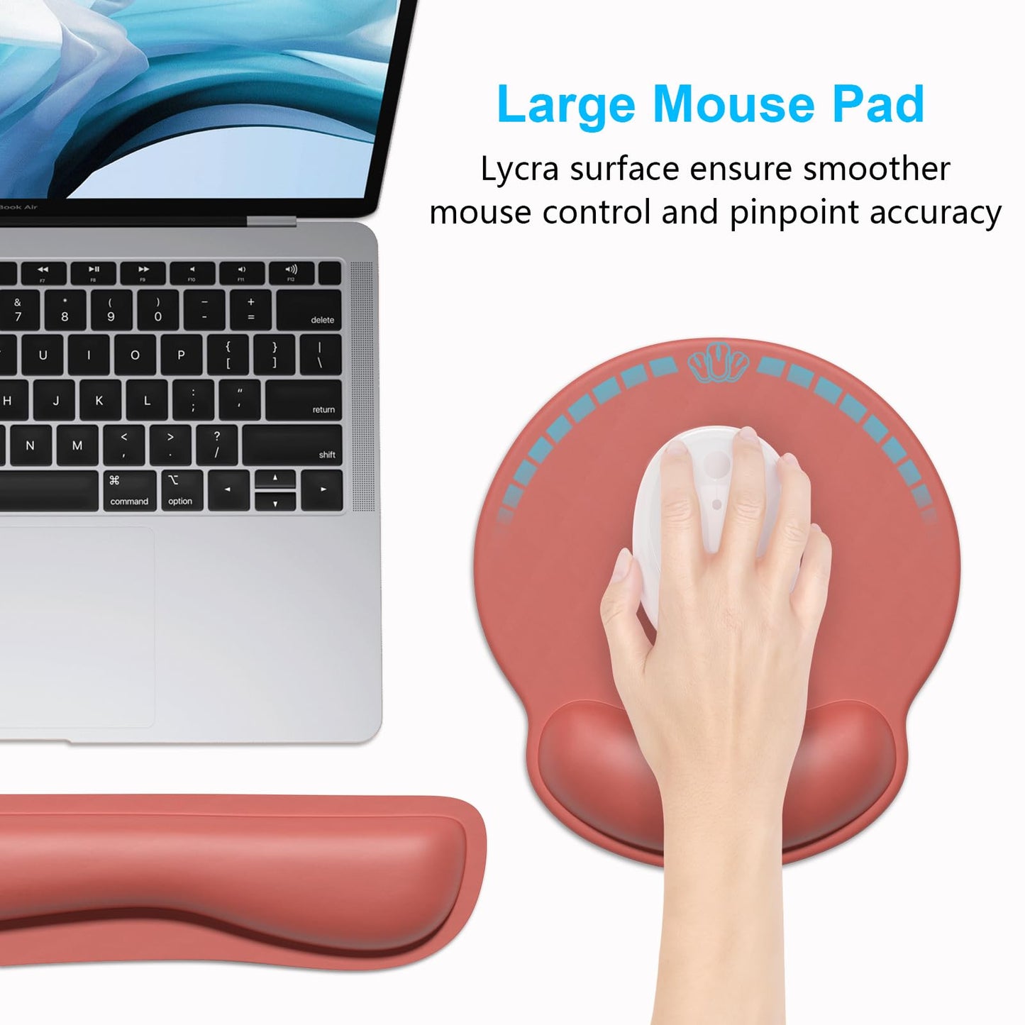 Dapesuom Keyboard Wrist Rest and Mouse Pad with Wrist Support, Memory Foam Cushion for Keyboard and