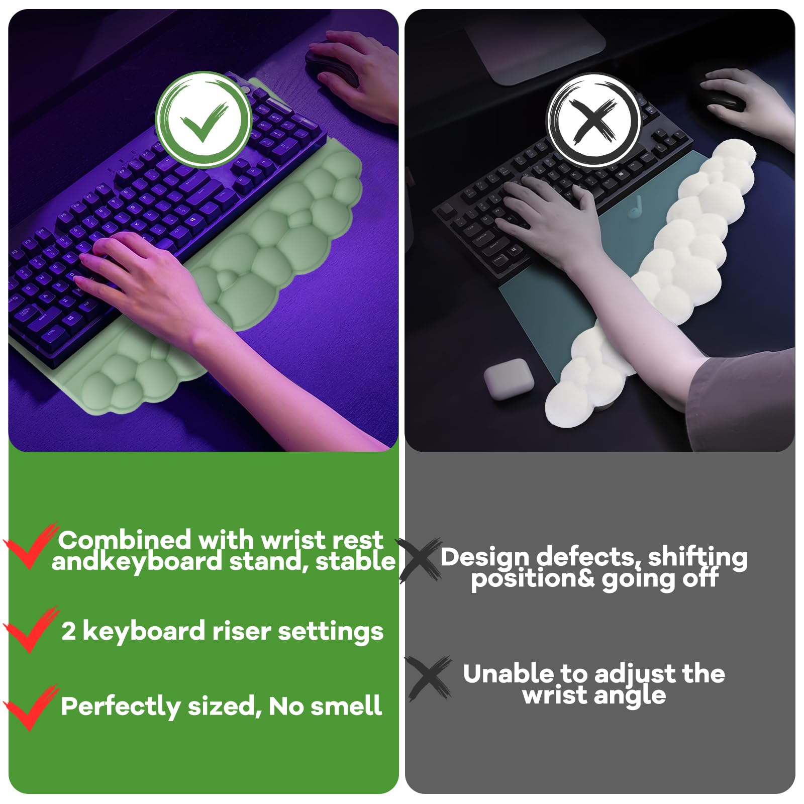 Wrist Rest with Keyboard Stand, Ergonomic Computer Wrist Support Pad