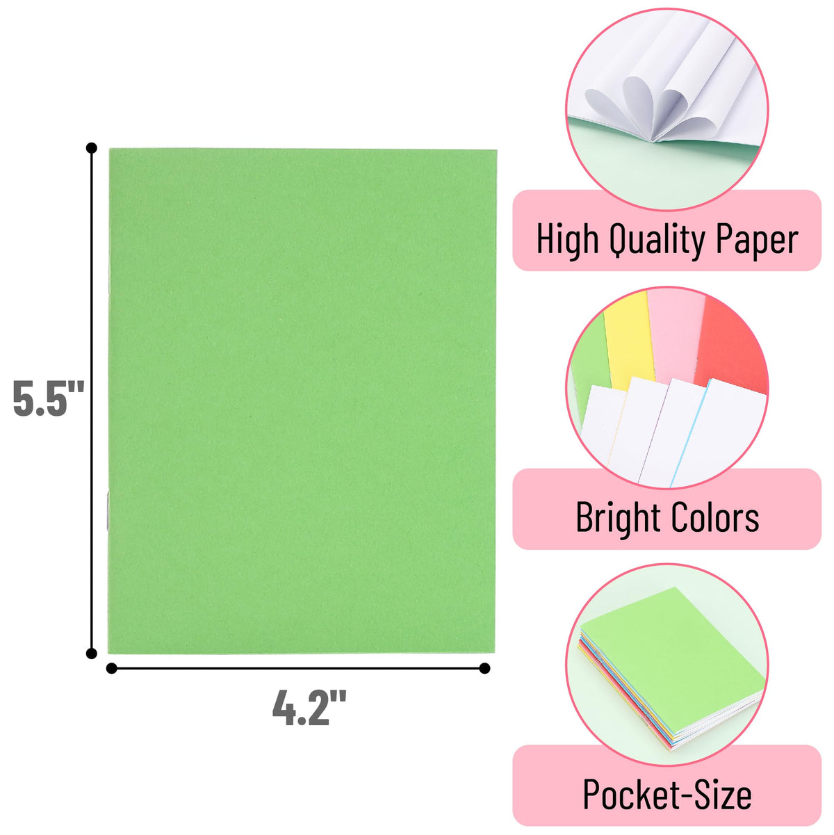 Mr. Pen- Colorful Blank Books, 4.2" x 5.5", 32 Pages, 32 Pack, Blank Notebooks for Kids, Mini