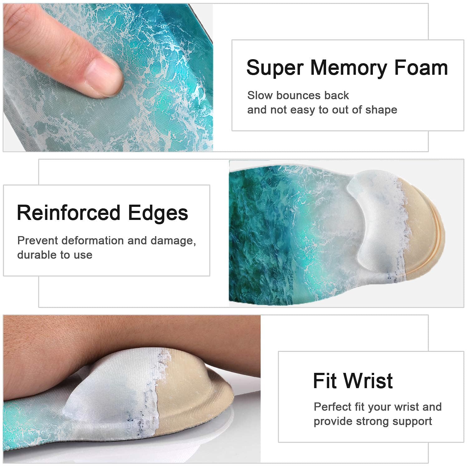 Large Desk Mat, Mouse Pad with Wrist Support, Keyboard Wrist Rest Set