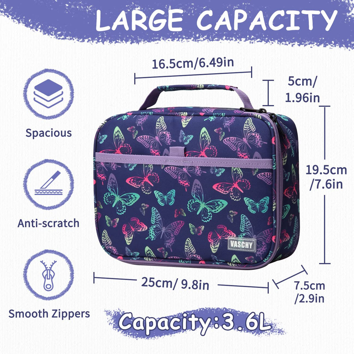 VASCHY Large Pencil Case Bag, Art Supply Marker Organizer Big Pen Pouch with 3 Detachable Layers