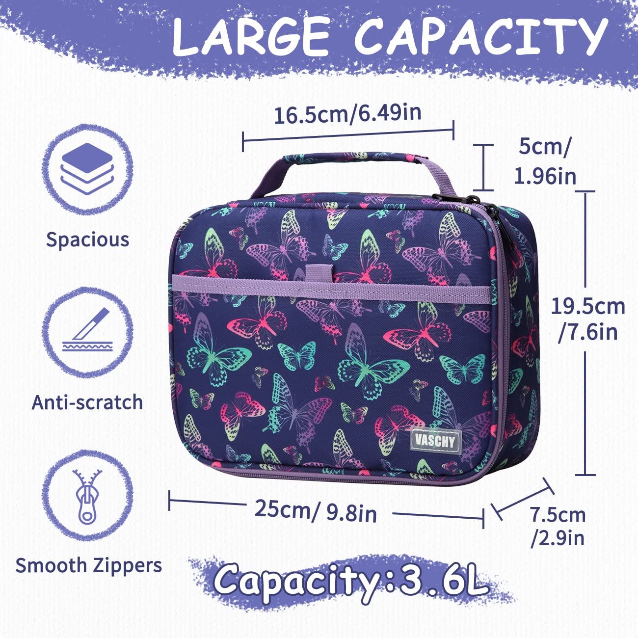 VASCHY Large Pencil Case Bag, Art Supply Marker Organizer Big Pen Pouch with 3 Detachable Layers