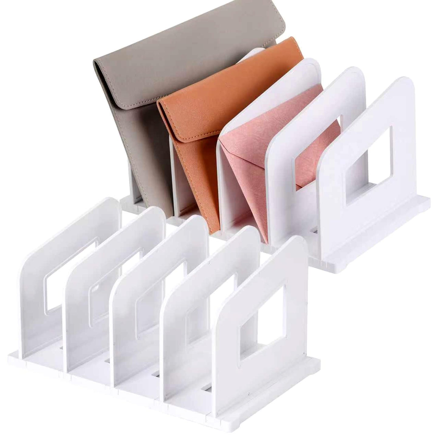 LALOBLUE File Organizer, Acrylic Folder Organizer File Sorter, Plastic Vertical Dividers for