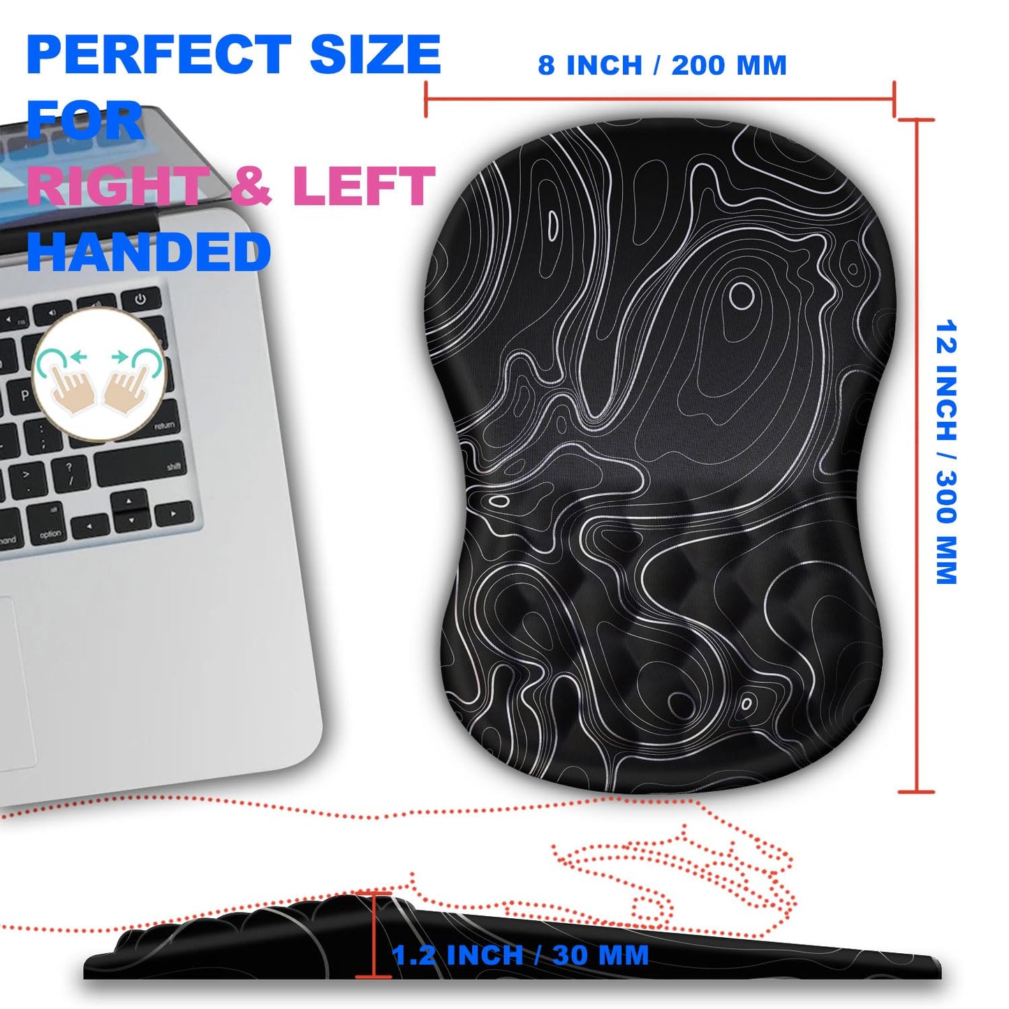 KUOSGM Ergonomic Mouse Pad with Massage Dot, Comfortable Computer Mouse Pad for Laptop, Wrist Rest