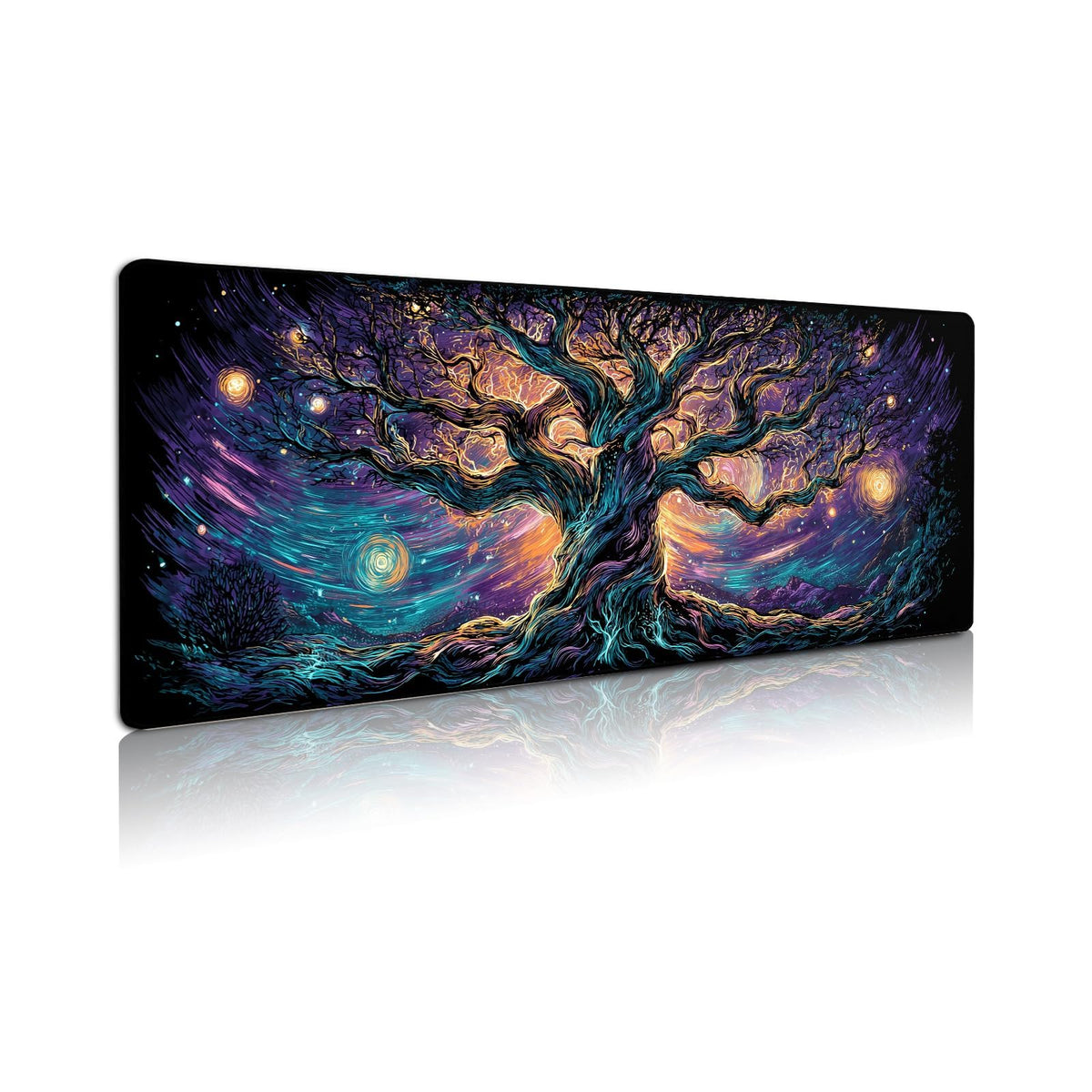 Extended Gaming Mouse Pad, Large Mouse Mat 3 mm Nature Rubber Base Mousepad with Stitched Edges
