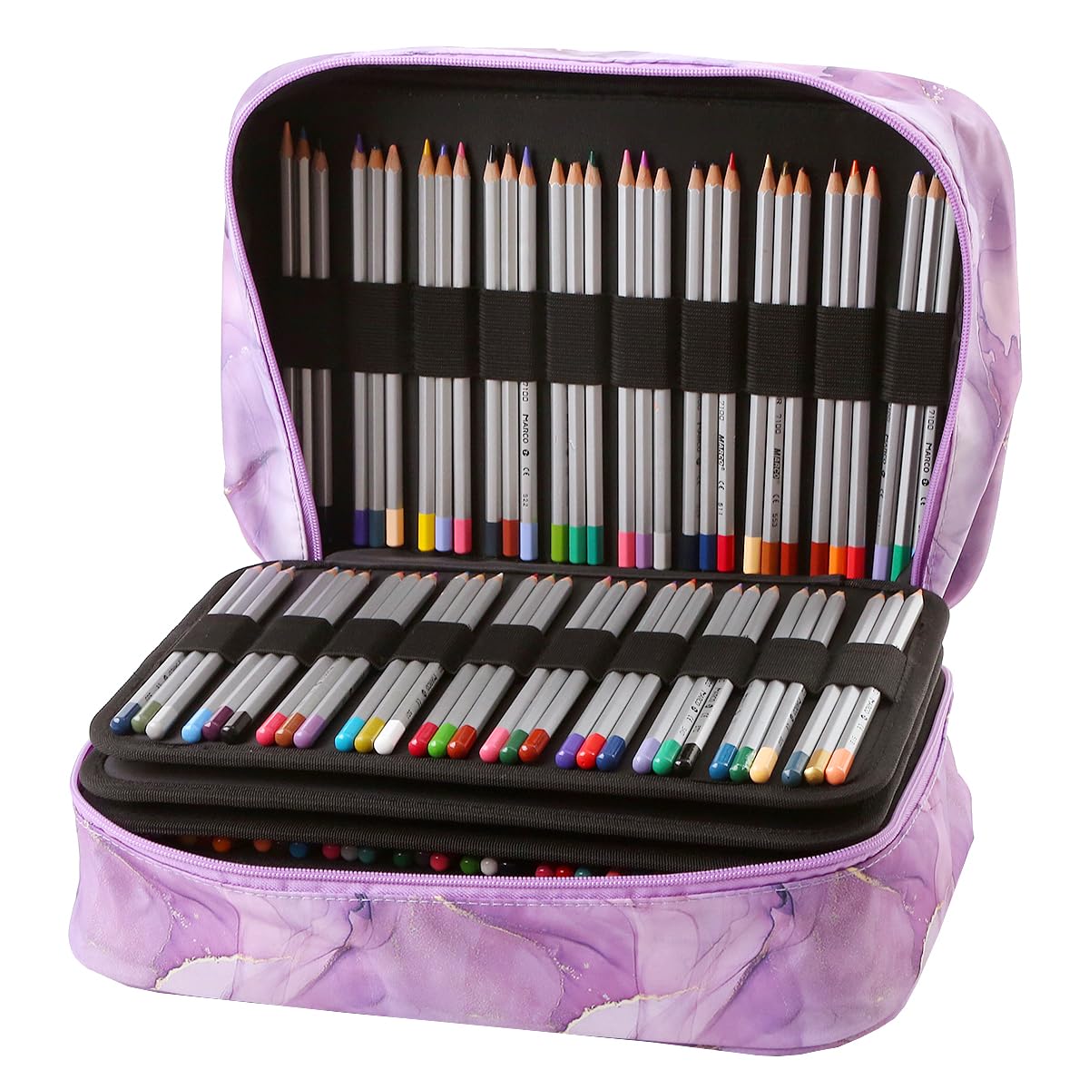 Lbxgap 420 Slots Colored Pencil Case w/Handle & Shoulder Strap