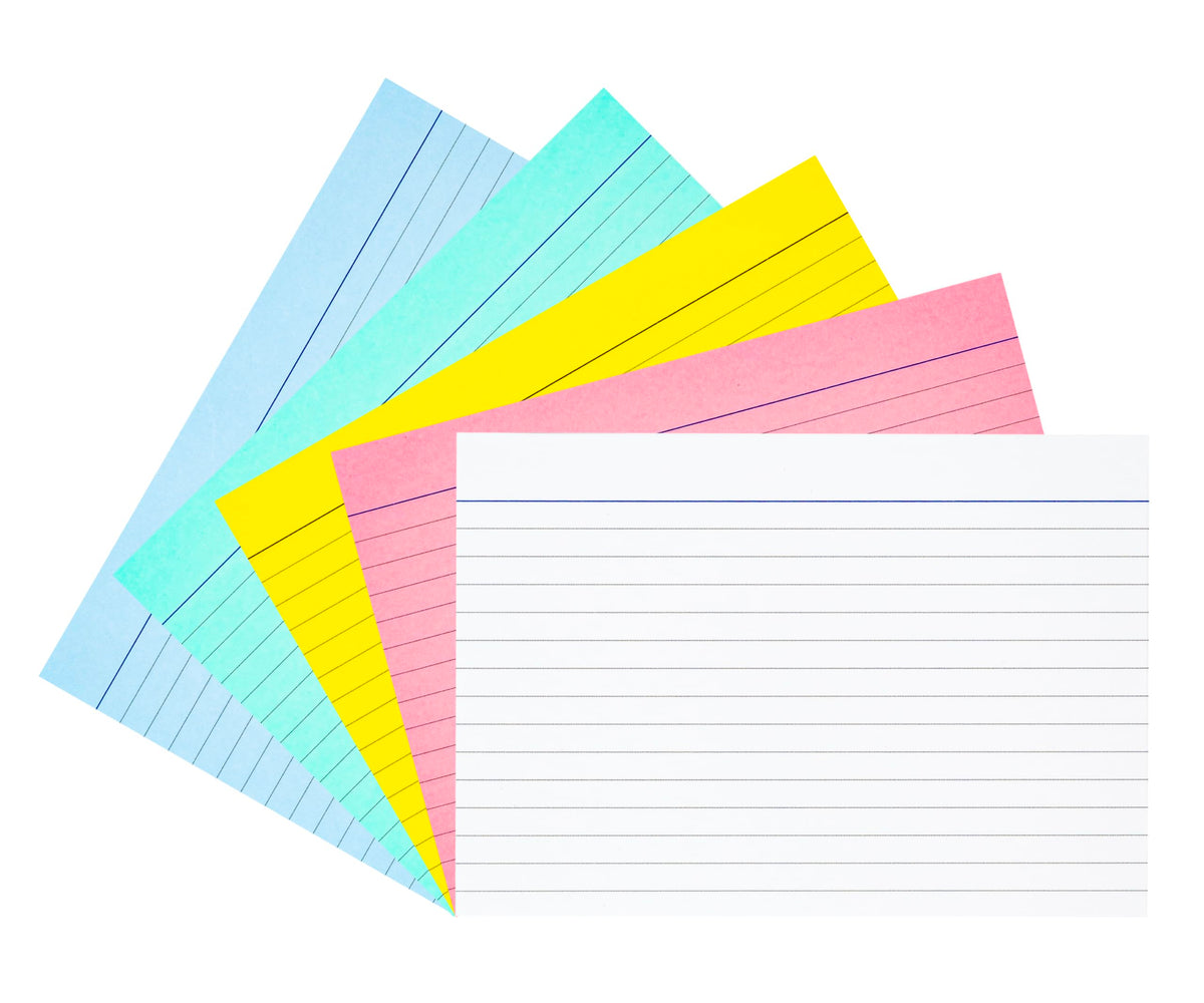 TSI Index Cards DIN A6 Pack of 100 Assorted Colours