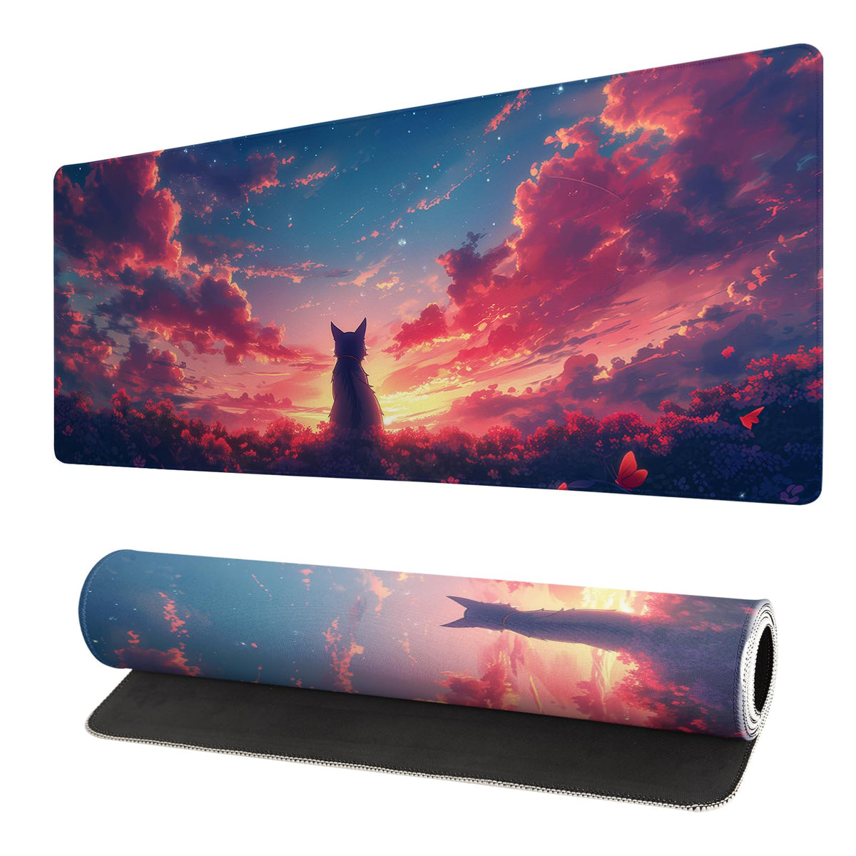 Gaming Mouse Pad Desk Pad,Extended Big Mouse Pad,31.5x11.8 Inch Long Computer Keyboard Mouse Mat