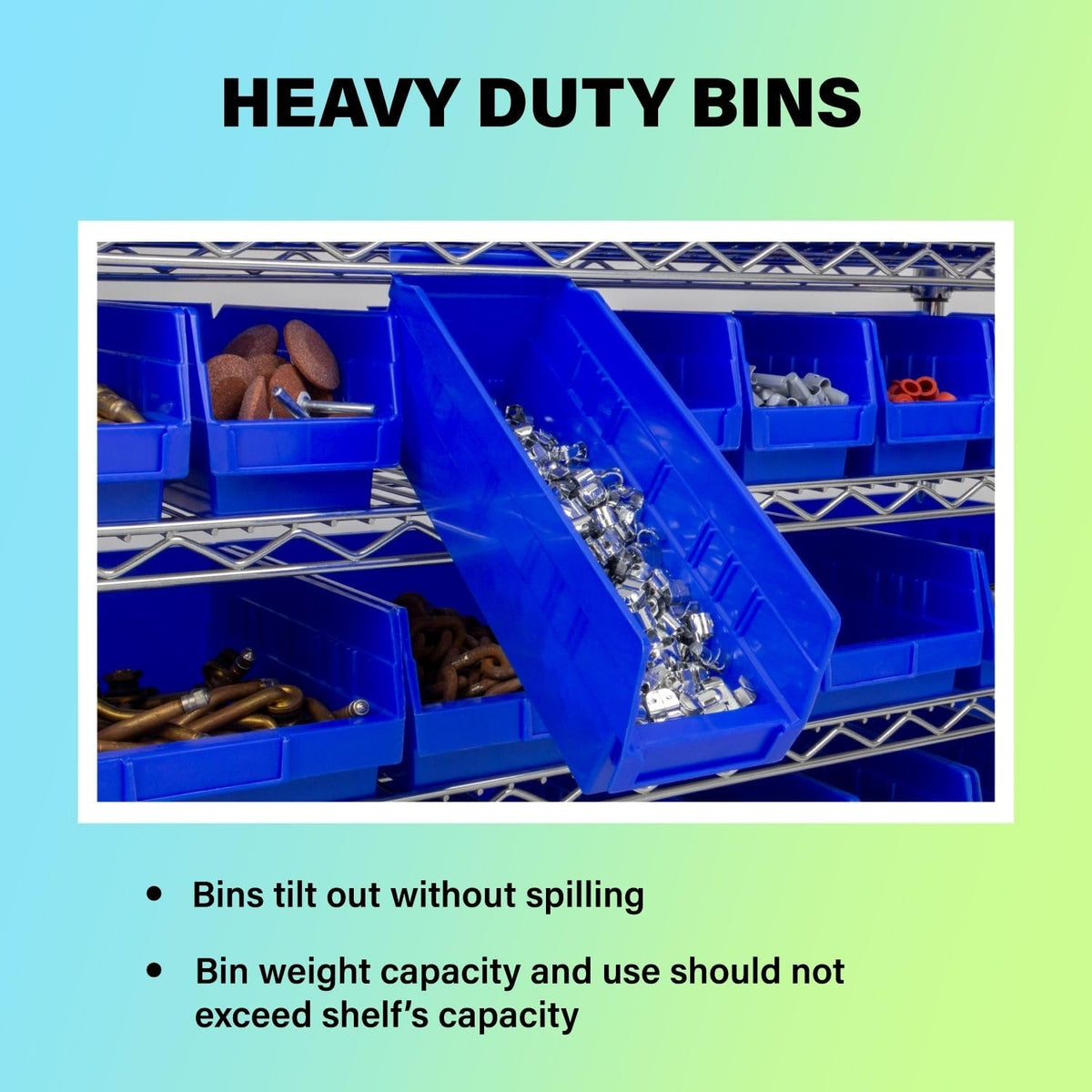 Akro-Mils 30128 Heavy Duty Plastic Shelf Bins, 18"x 4"x 4", Clear, 12-Pack