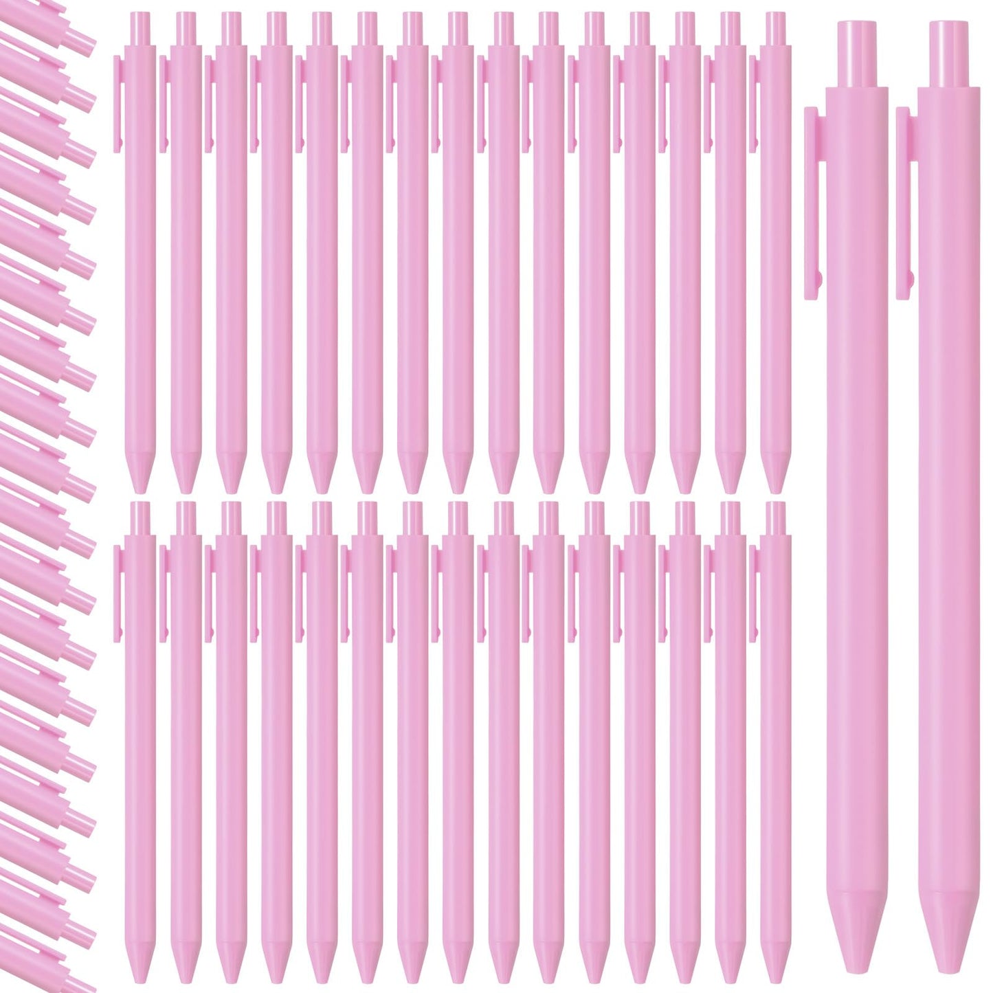 Fulmoon 50 Pcs Cute Pens Retractable 1.0mm, Light Pink Black Ink