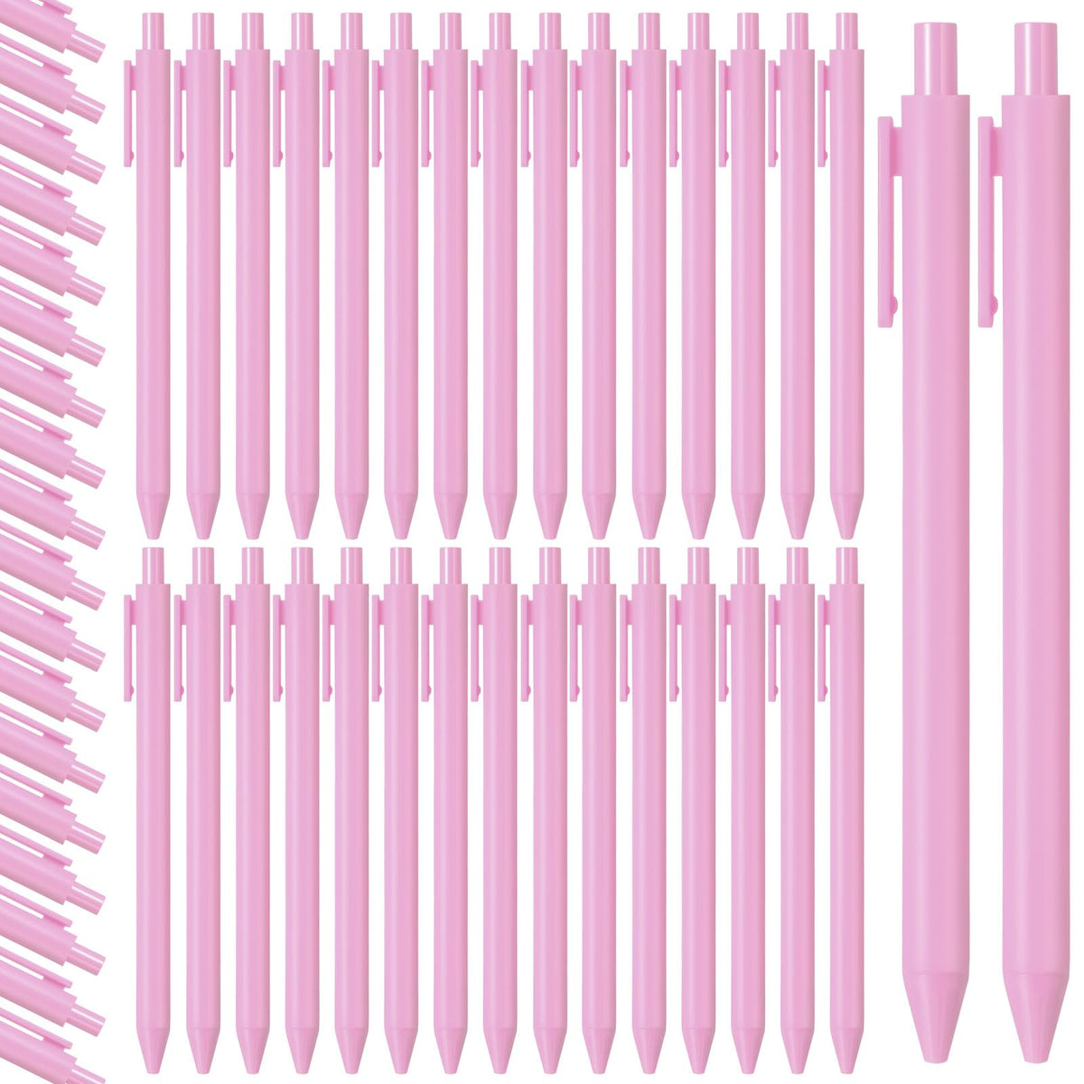 Fulmoon 50 Pcs Cute Pens Retractable 1.0mm, Light Pink Black Ink