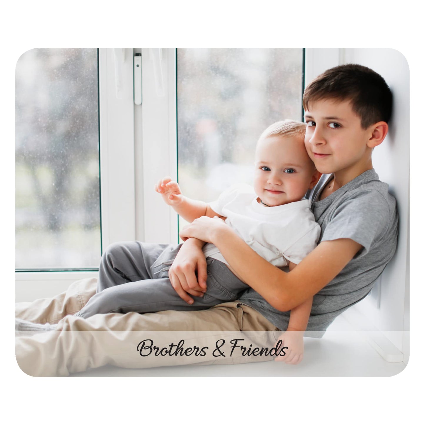 Let's Make Memories Personalized Picture Perfect Photo Mouse Pad - Horizontal Photo - White Banner