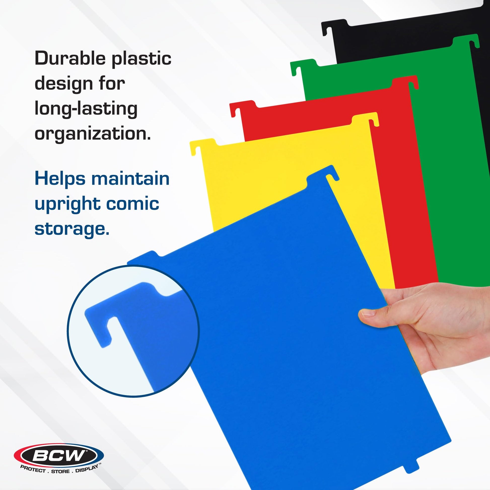 BCW Comic Bin Partitions | Exclusive Organizer for Short and Long Comic Book Bins | Notched