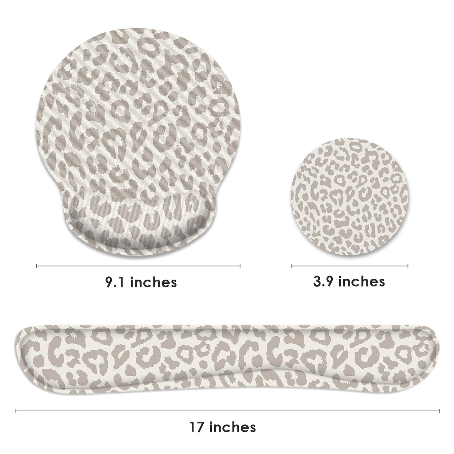 Britimes Ergonomic Mouse Pad Set with Wrist Rest, Leopard Animal