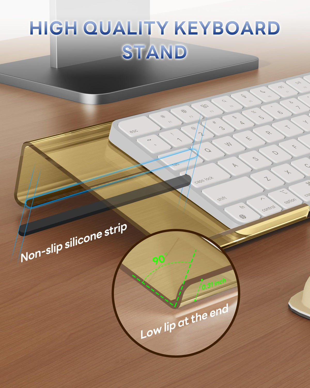 Laborio Computer Keyboard Wrist Rest, Keyboard Riser Stand for Desk(Beige)