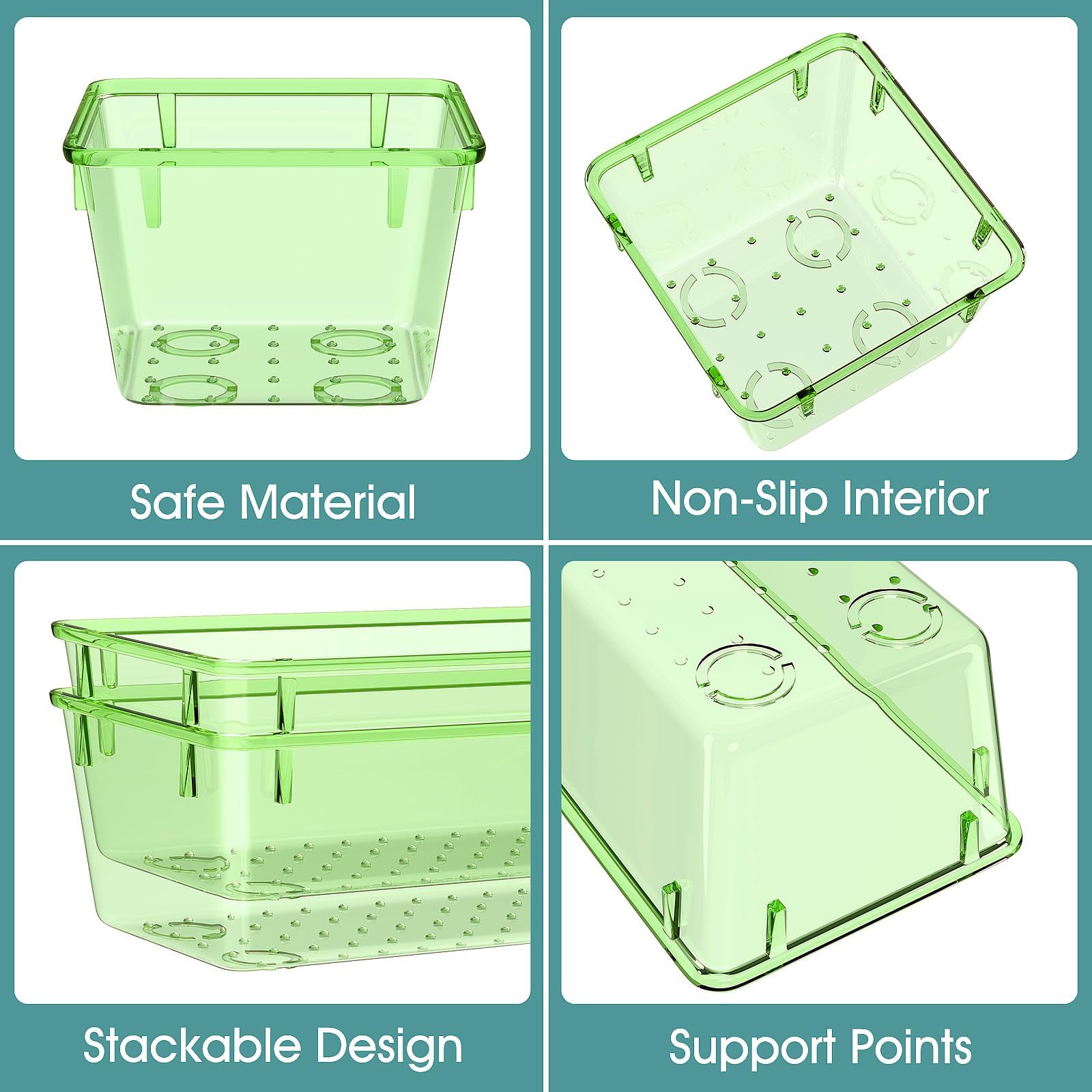 25 PCS Plastic Drawer Organizer Set, Makeup Organizers and Storage Bins