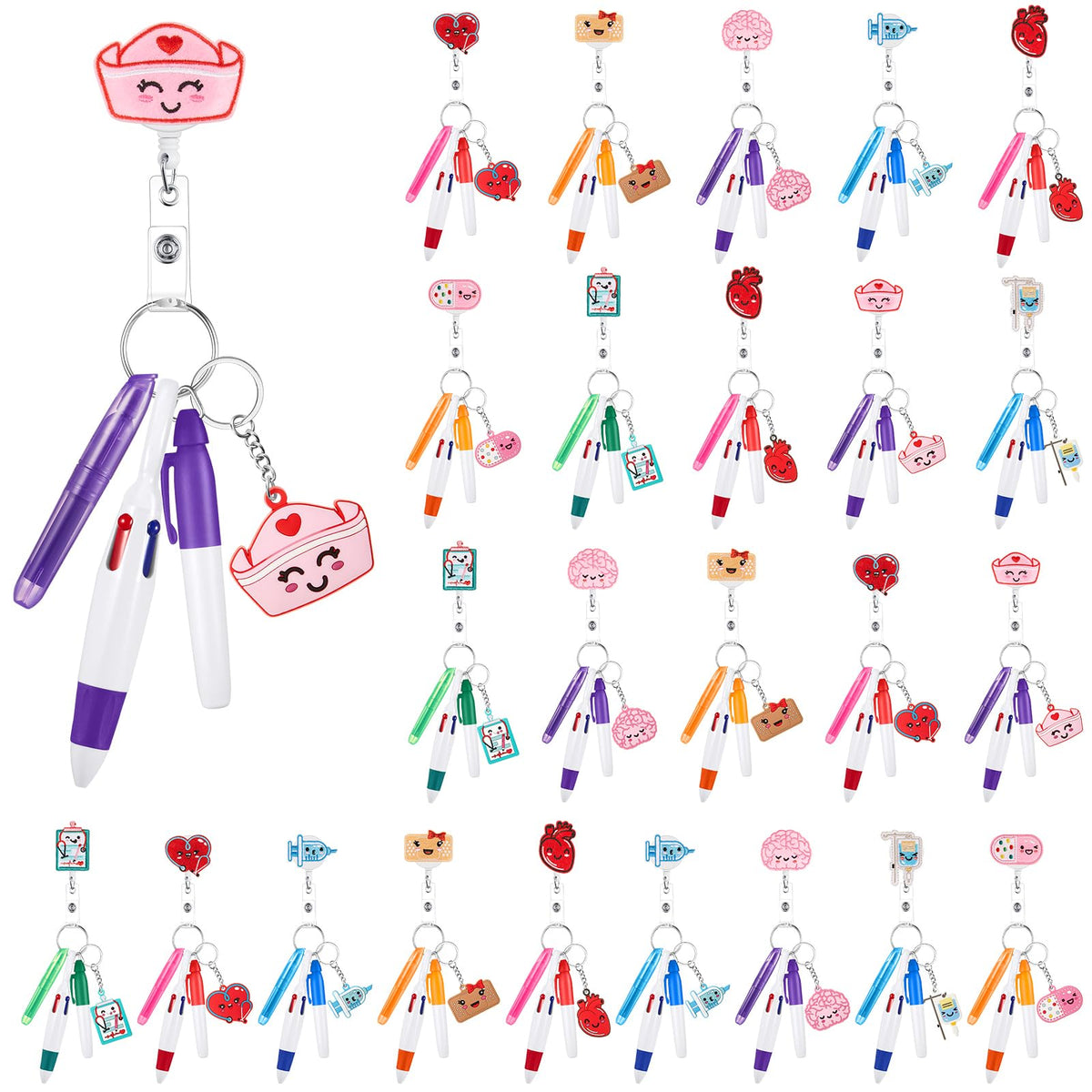 Henoyso Nurse Badge Reel Bulk,144 Pcs,Stylish