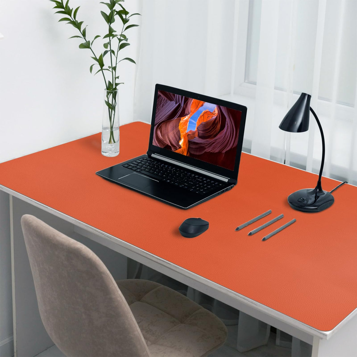 Boutilon Leather Desk Pad Protector,Non-Slip Mouse Pad,Laptop Desk Pad,Office Mouse Mat,Waterproof