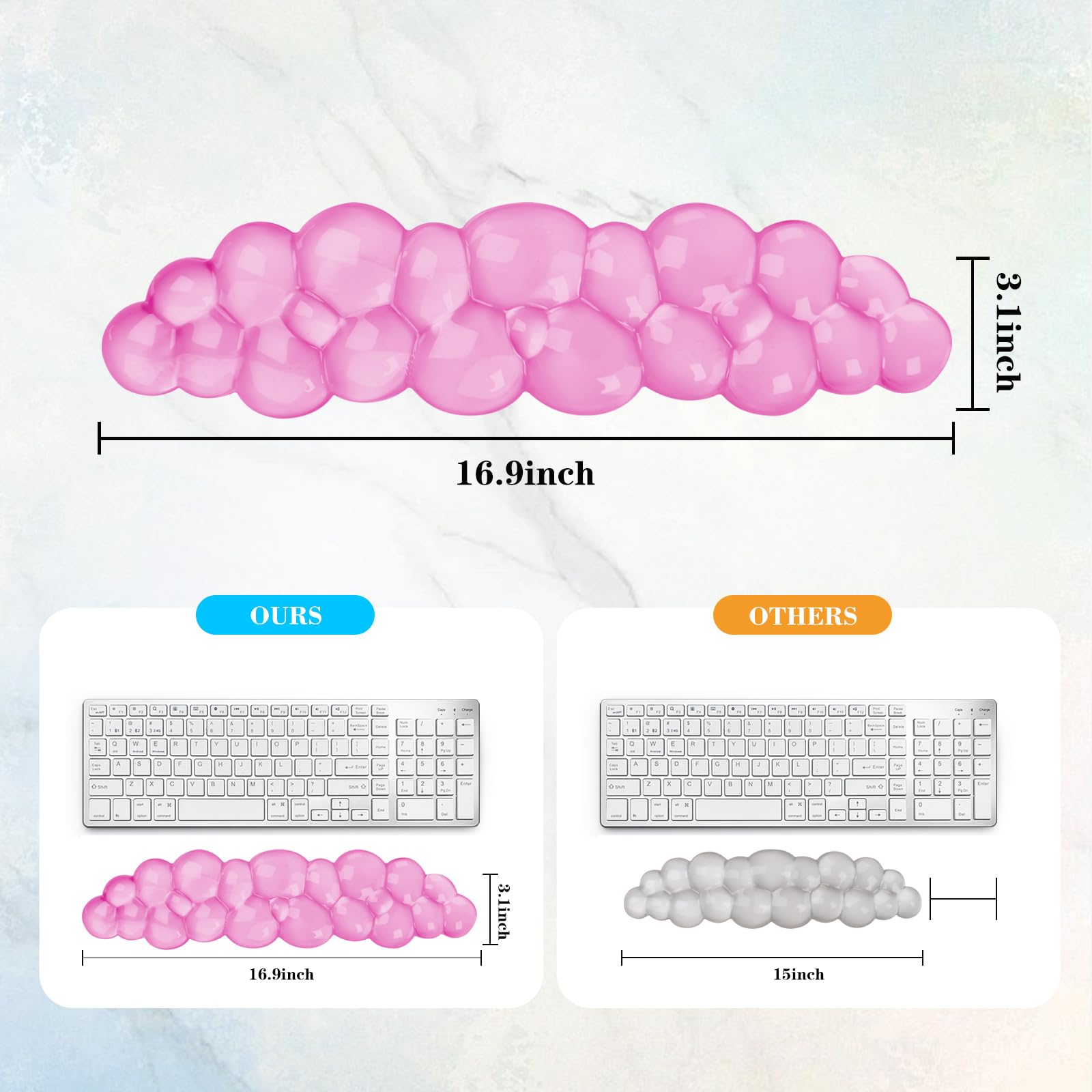 Gel Cloud Keyboard Wrist Rest, Cute Wrist Support and Arm Support Keyboard Rest for Keyboard Typing