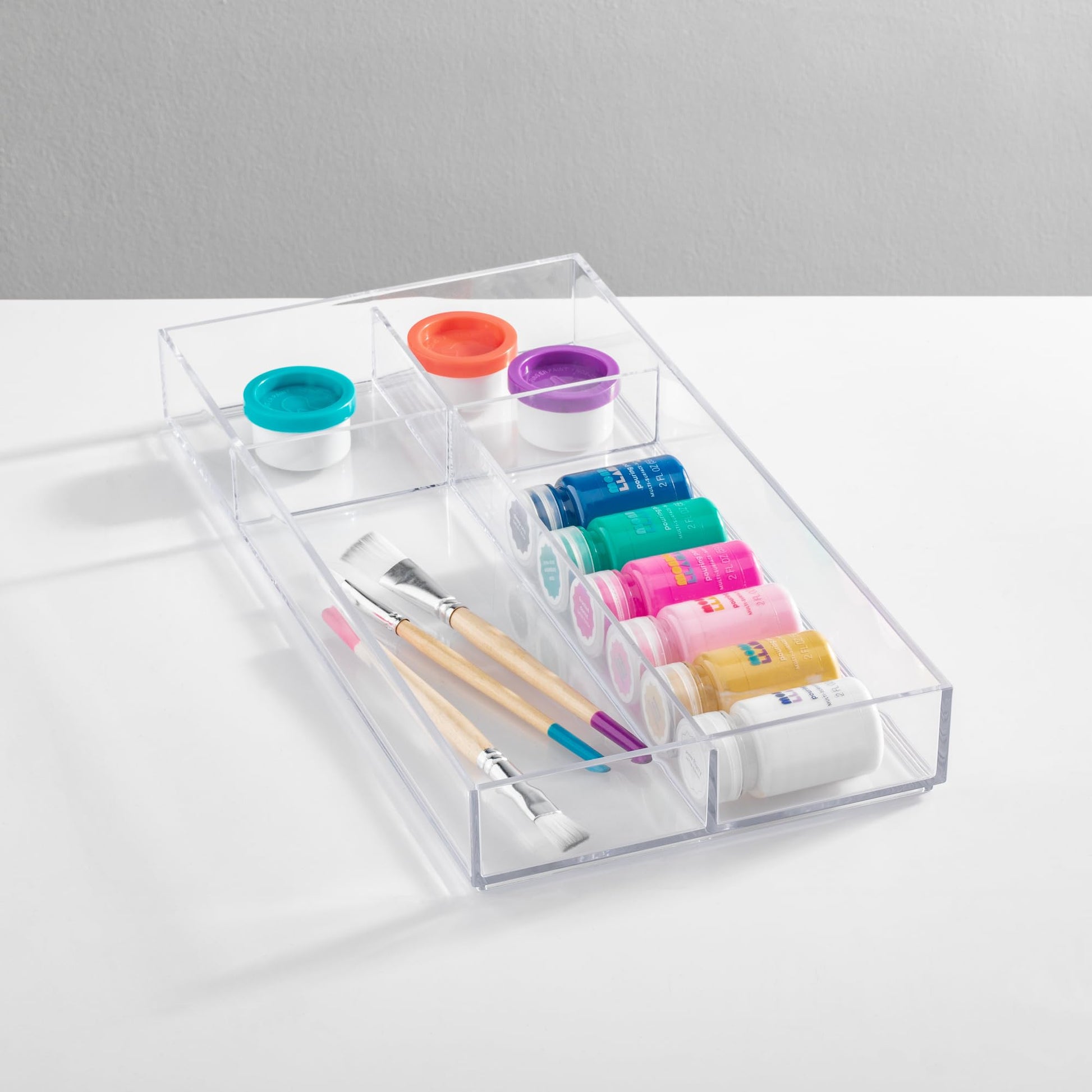 iDesign Clarity Plastic Divided Drawer Organizer, Storage Container for Vanity, Bathroom, Kitchen
