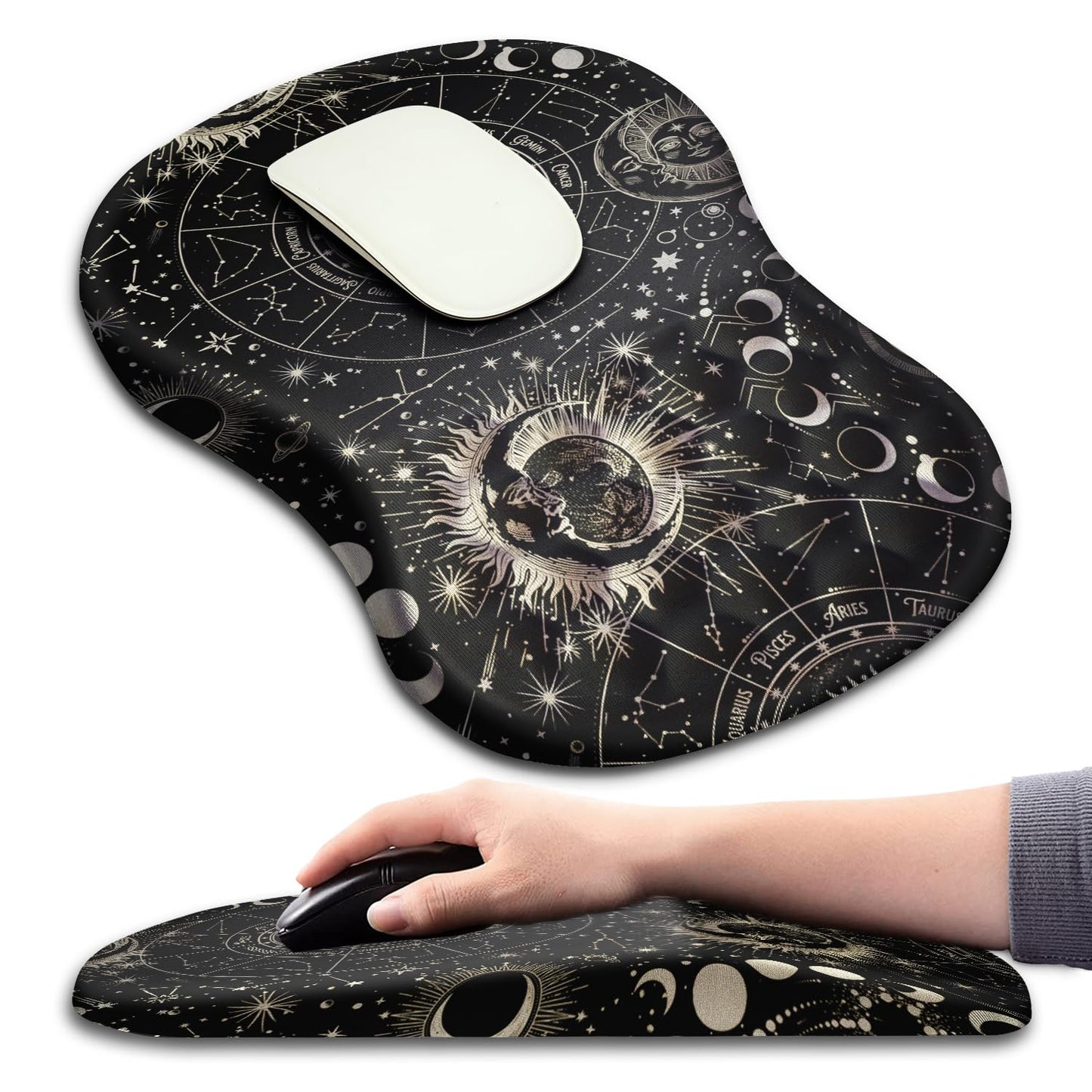 Hokafenle Ergonomic Mouse Pad Wrist Support with Massage Design, Wrist Rest Pain Relief Mousepad