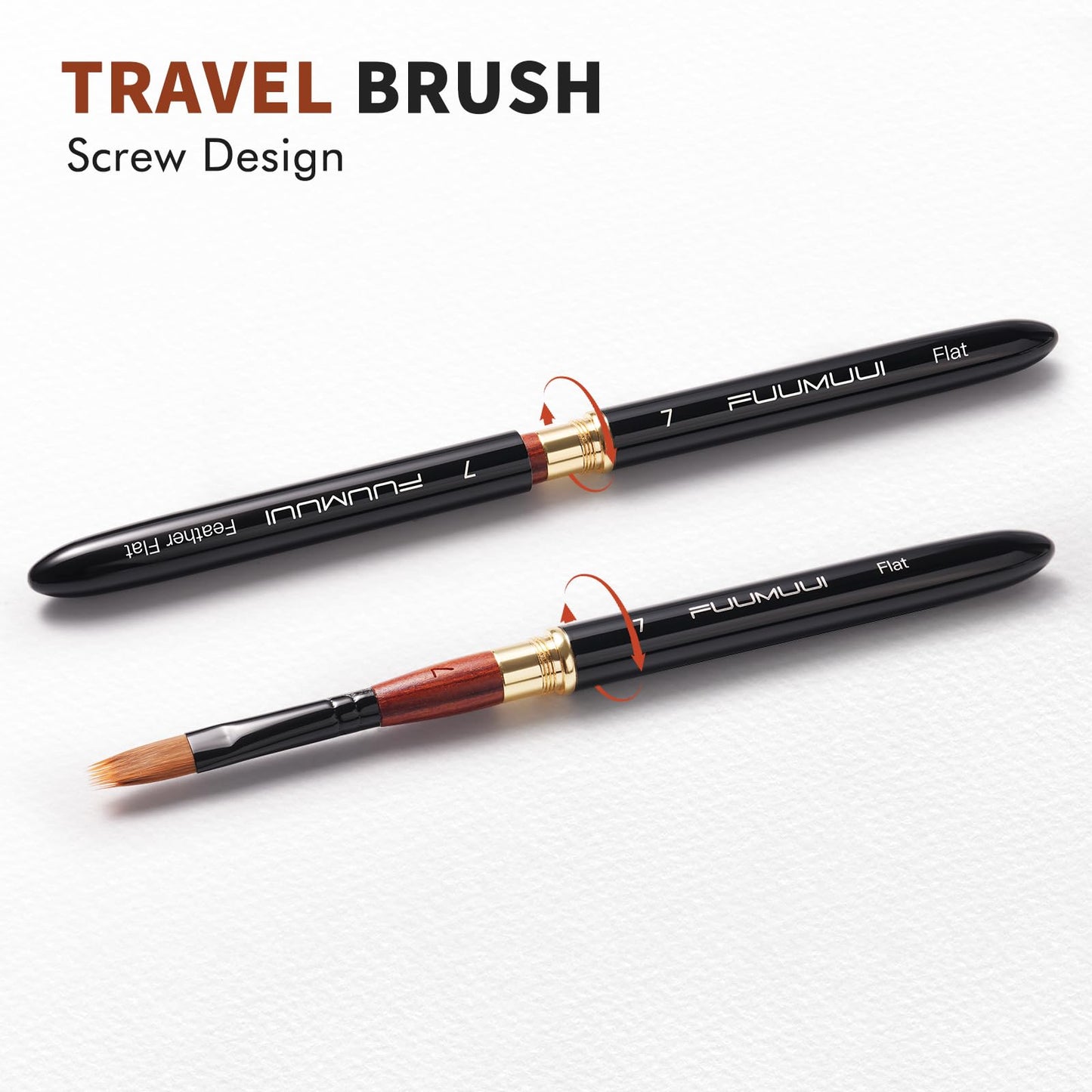 3pcs Dual-Tip Travel Watercolor Brushes - 6 Tip Styles, Fuumuui Sable Synthetic Squirrel Hair