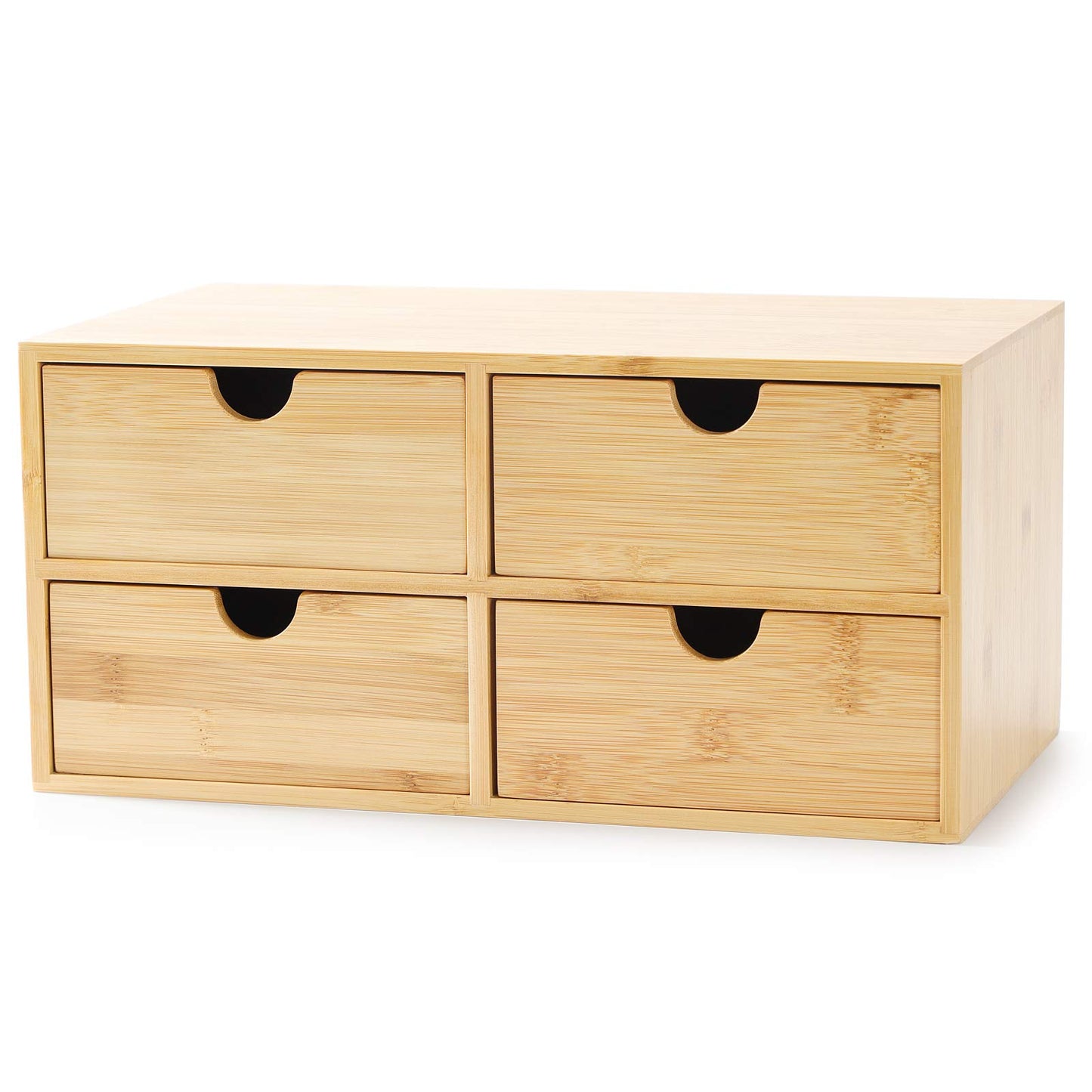 Bamboo Desk Drawer Organizer, Desktop Organizer with Drawers T(4 Drawes)