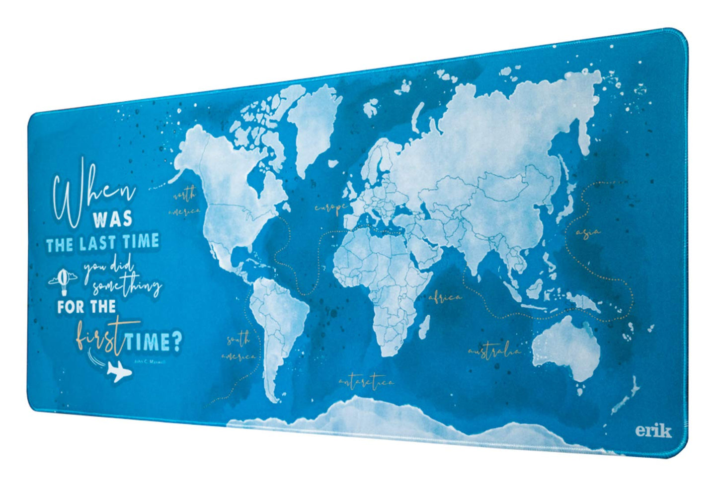 Official World Map Mouse Mat - Desk Pad - 31.5" x 13.78" Non-Slip Rubber Base Mouse Pad, Gaming
