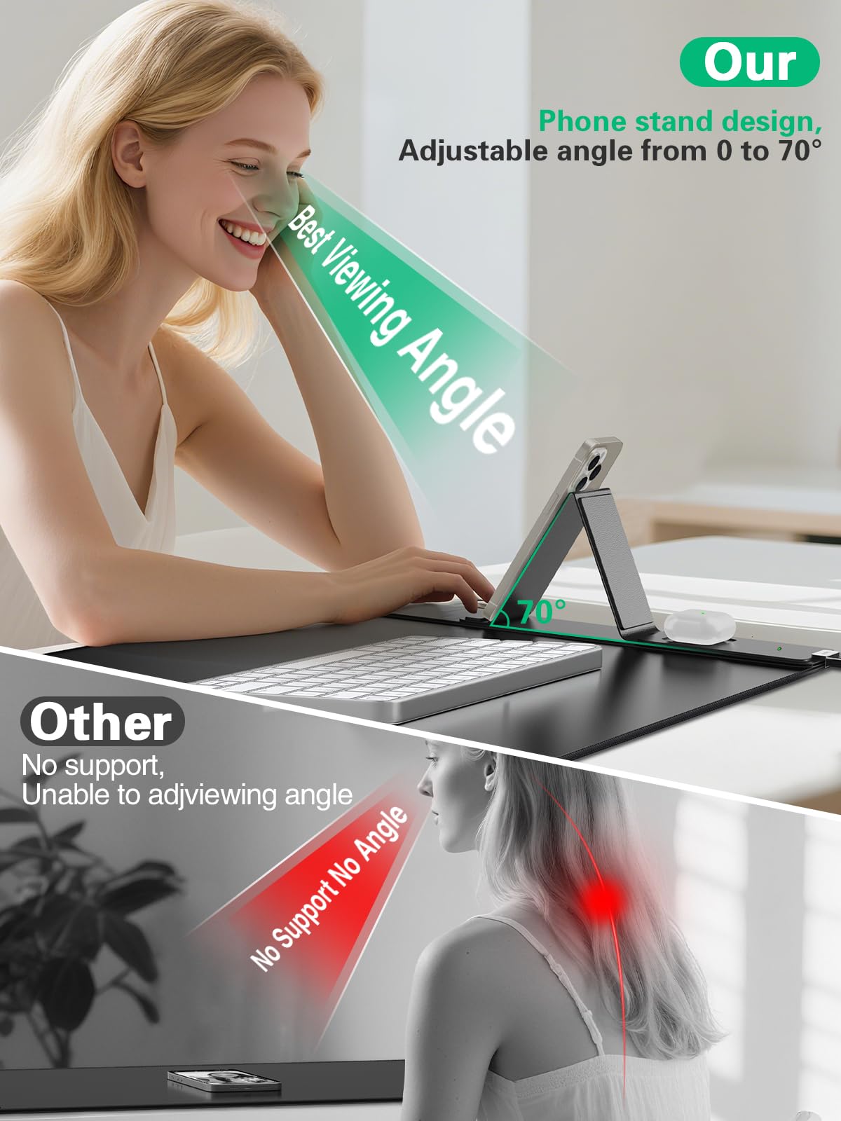 Mouse Pad, Office Desk Mat, Large Gaming Mousepad with Superior Micro-Weave Cloth, XXL Desk Pad