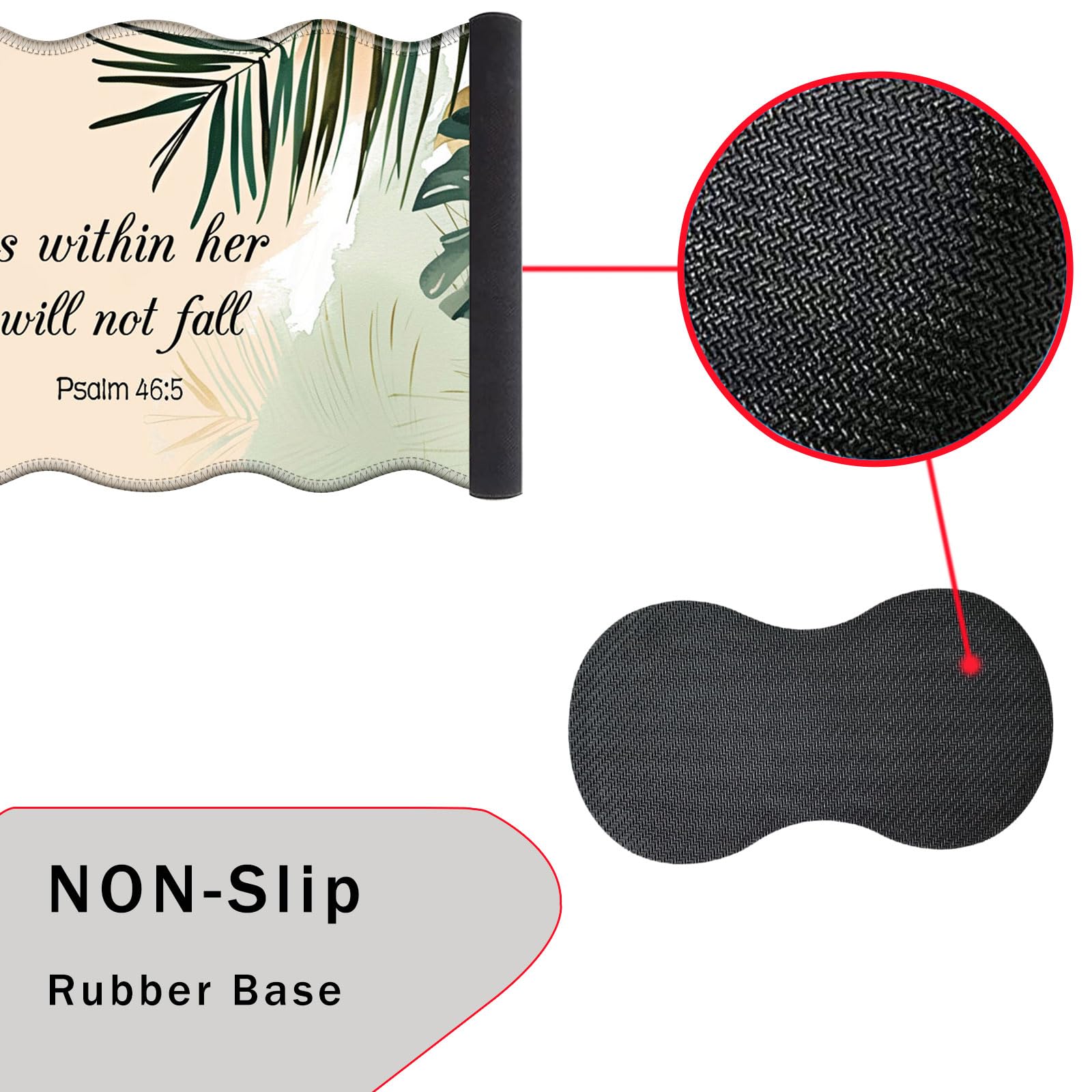 CICPLKSE Mouse Pad with Wrist Support + Desk Mat + Coaster 3 in 1 Set, XL Large Gaming Mousepad