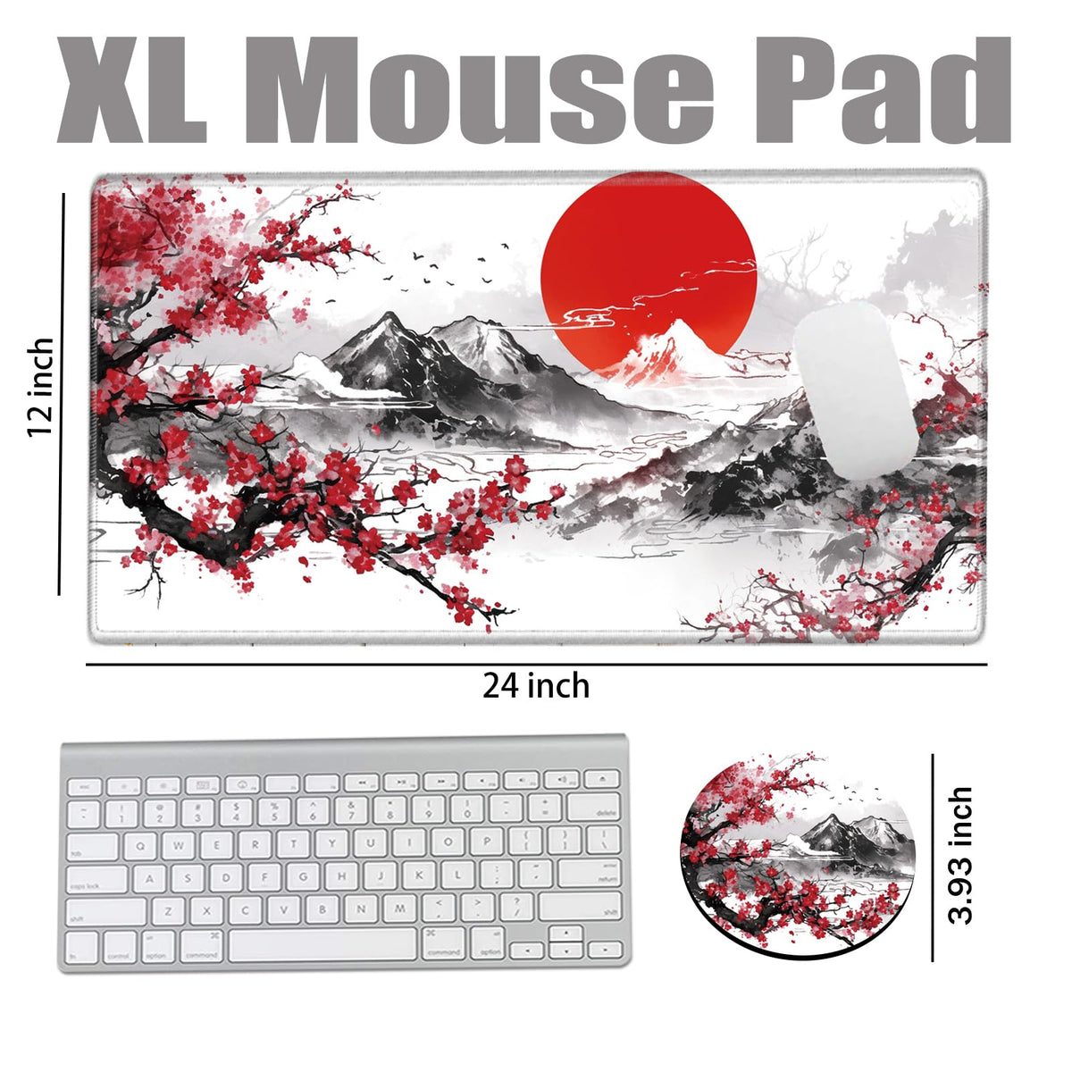 Cherry Blossom Mouse Pad Gaming Desk Mat XL Mousepad 24x12 Desk Pad Sakura Computer Mat Large Mouse
