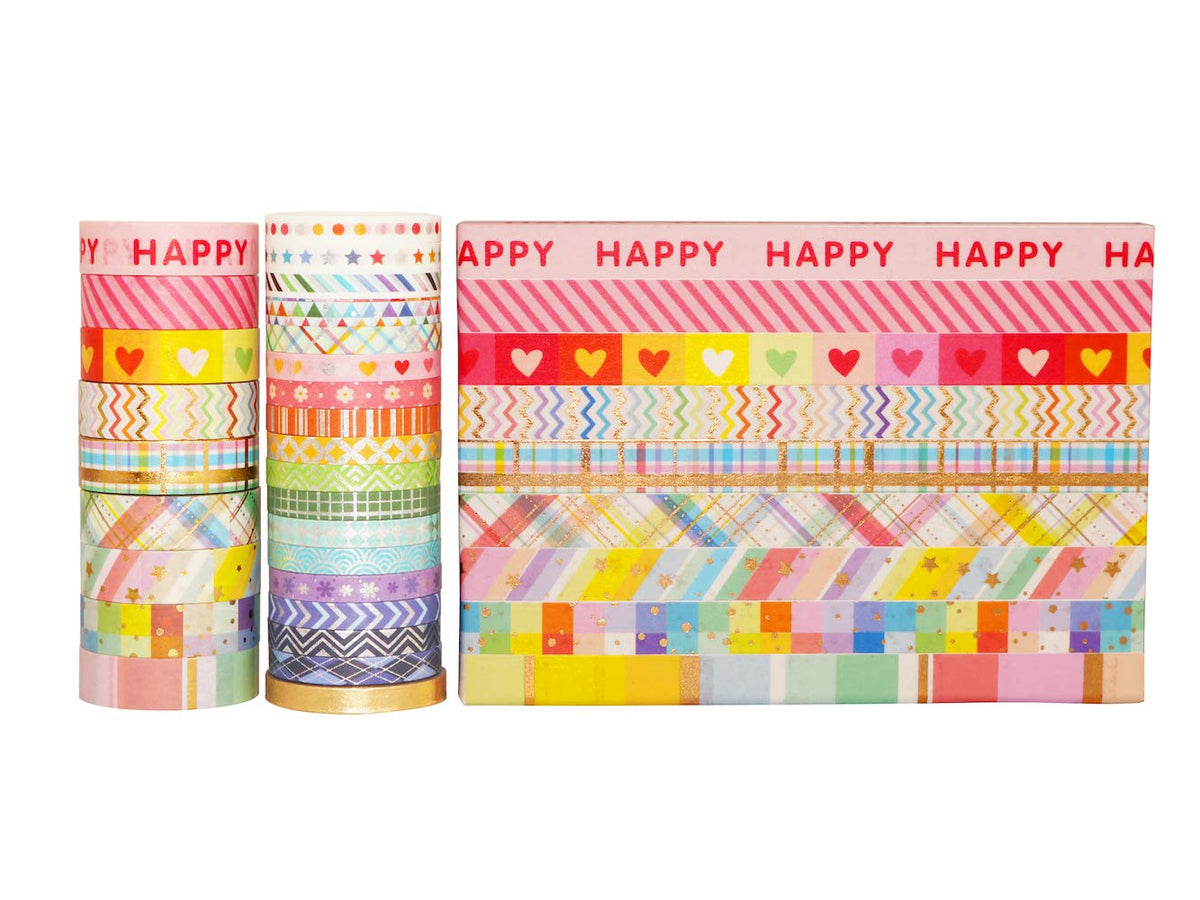 YUBBAEX Bright Mix Gold Washi Tape Set VSCO Foil Masking Tape Decorative for Arts, DIY Crafts