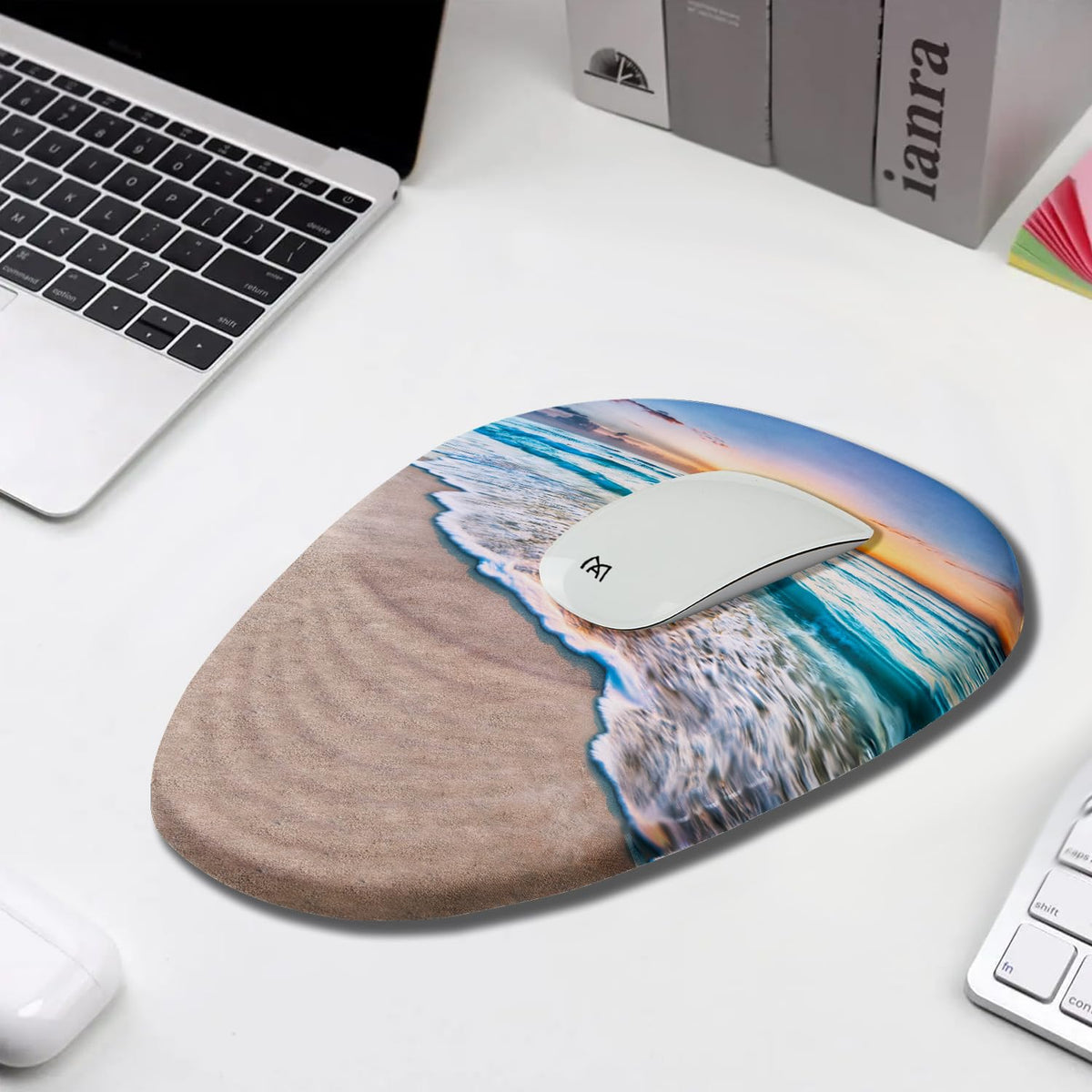 Armanza Sunset Mouse Pad, Ergonomic Mouse Pad with Wrist Rest Support, Non-Slip PU Base Desktop