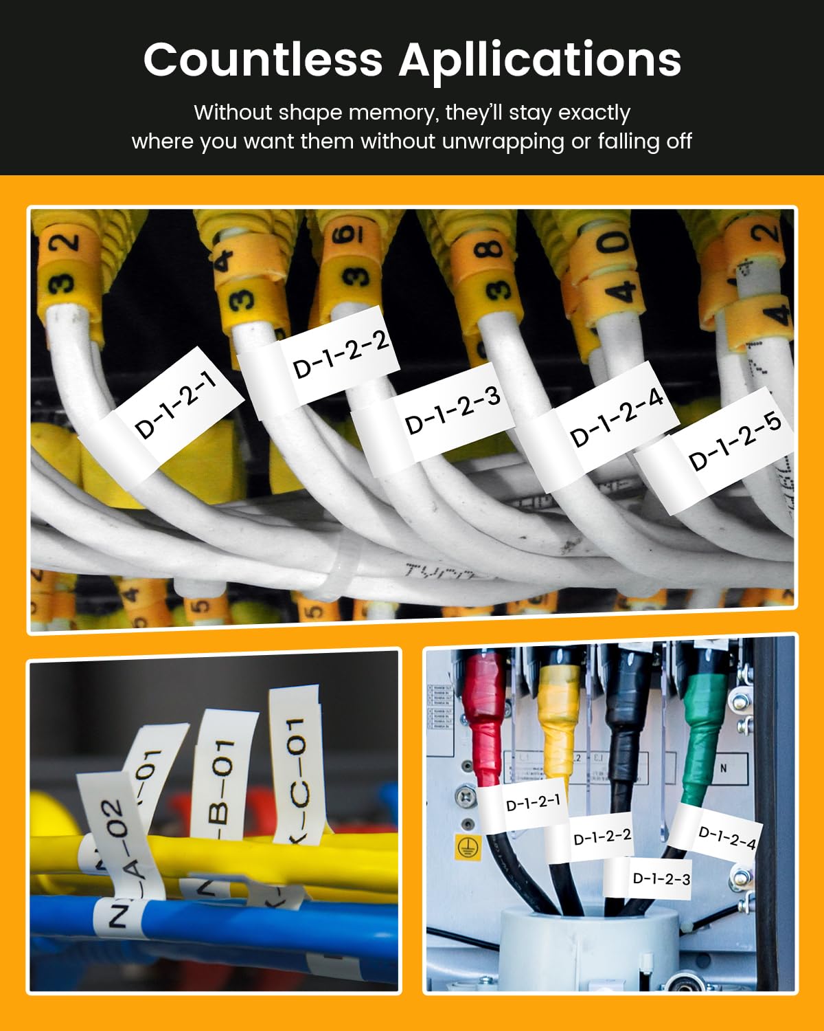 Oozmas Compatible with Dymo 18489 Rhino 3/4" White Flexible Nylon Tape