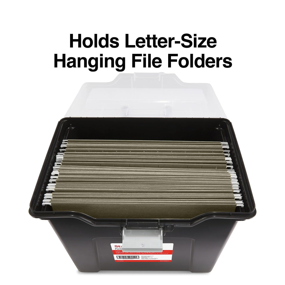 STAPLES File Box Portable Tote, Letter Size, Black, 4/Carton