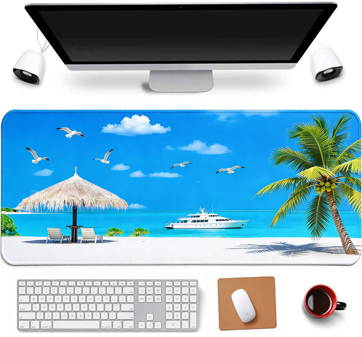 RTGGSEL 31.5x11.8 Inch Non-Slip Long Extended Large Gaming Mouse Pad with Stitched Edges XL Laptops