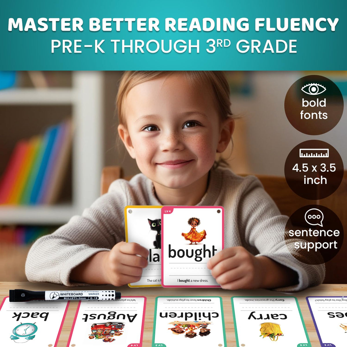 ABC Learning Flash Cards for Toddlers 3-5 - Flash Cards for Kids Ages 4-8