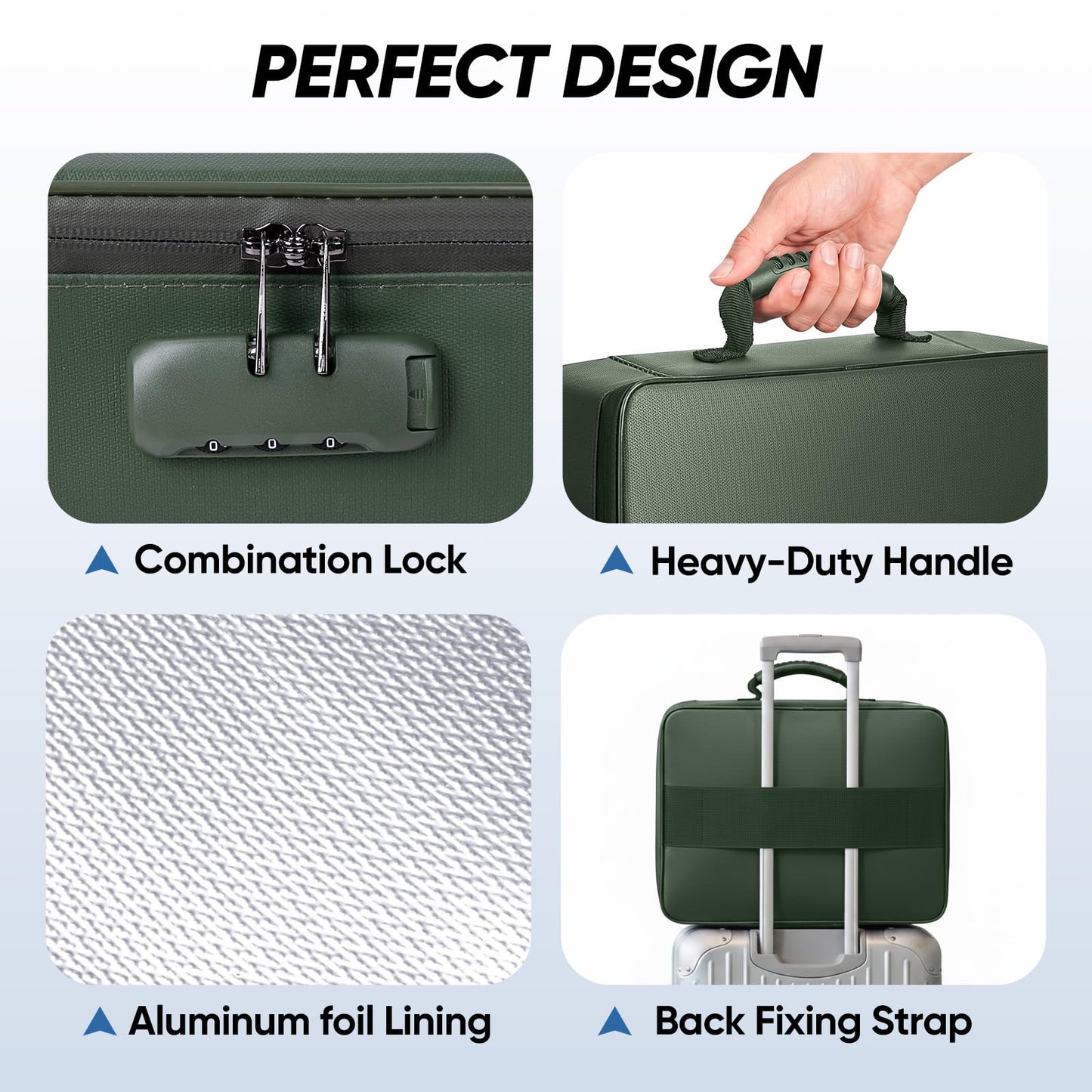 BALEINE Fireproof Document Box with Lock, Waterproof Fire Safe File Bag