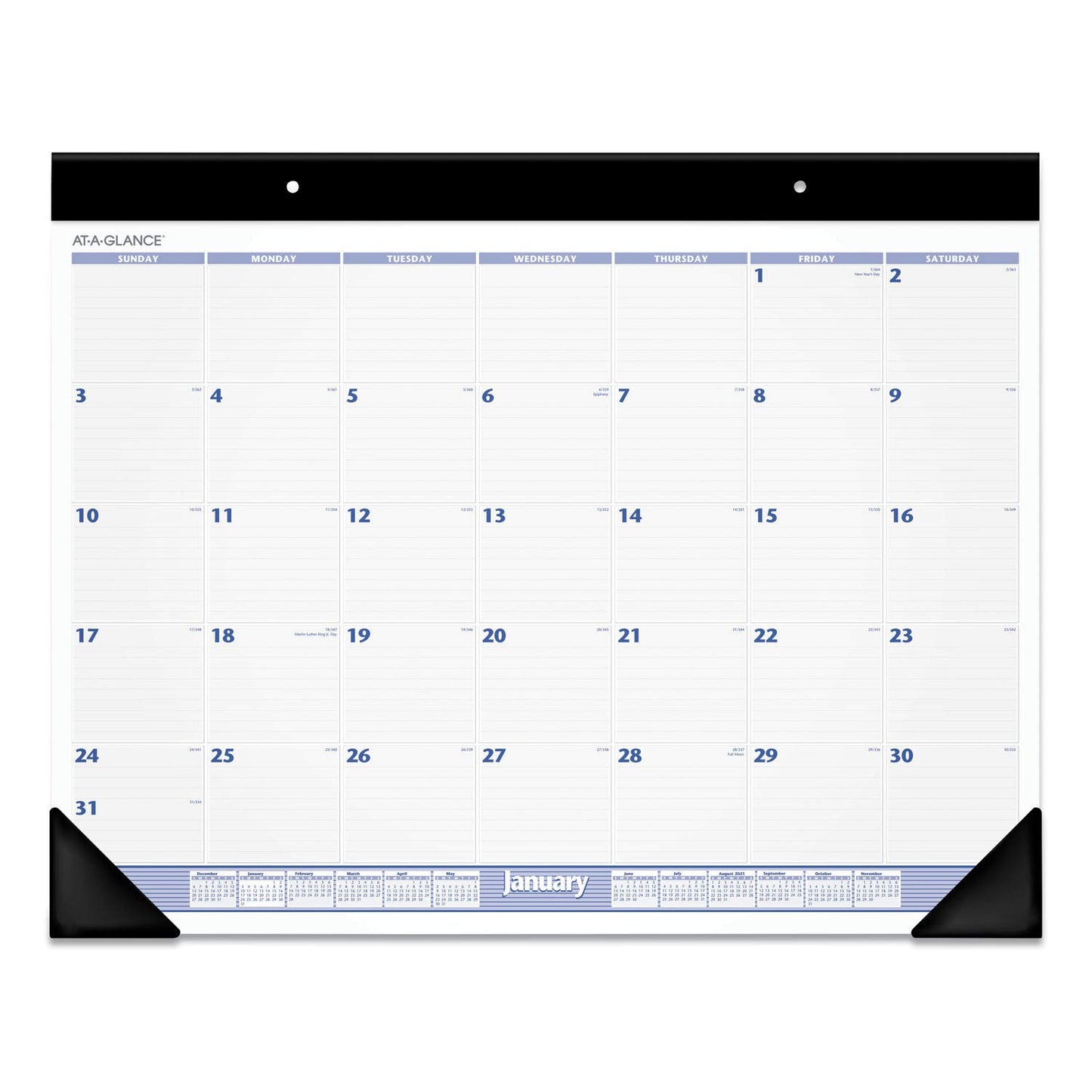 2021 Desk Calendar by AT-A-GLANCE, Monthly Desk Pad, 24" x 19", Jumbo, Blue/Gray (SW2300021)