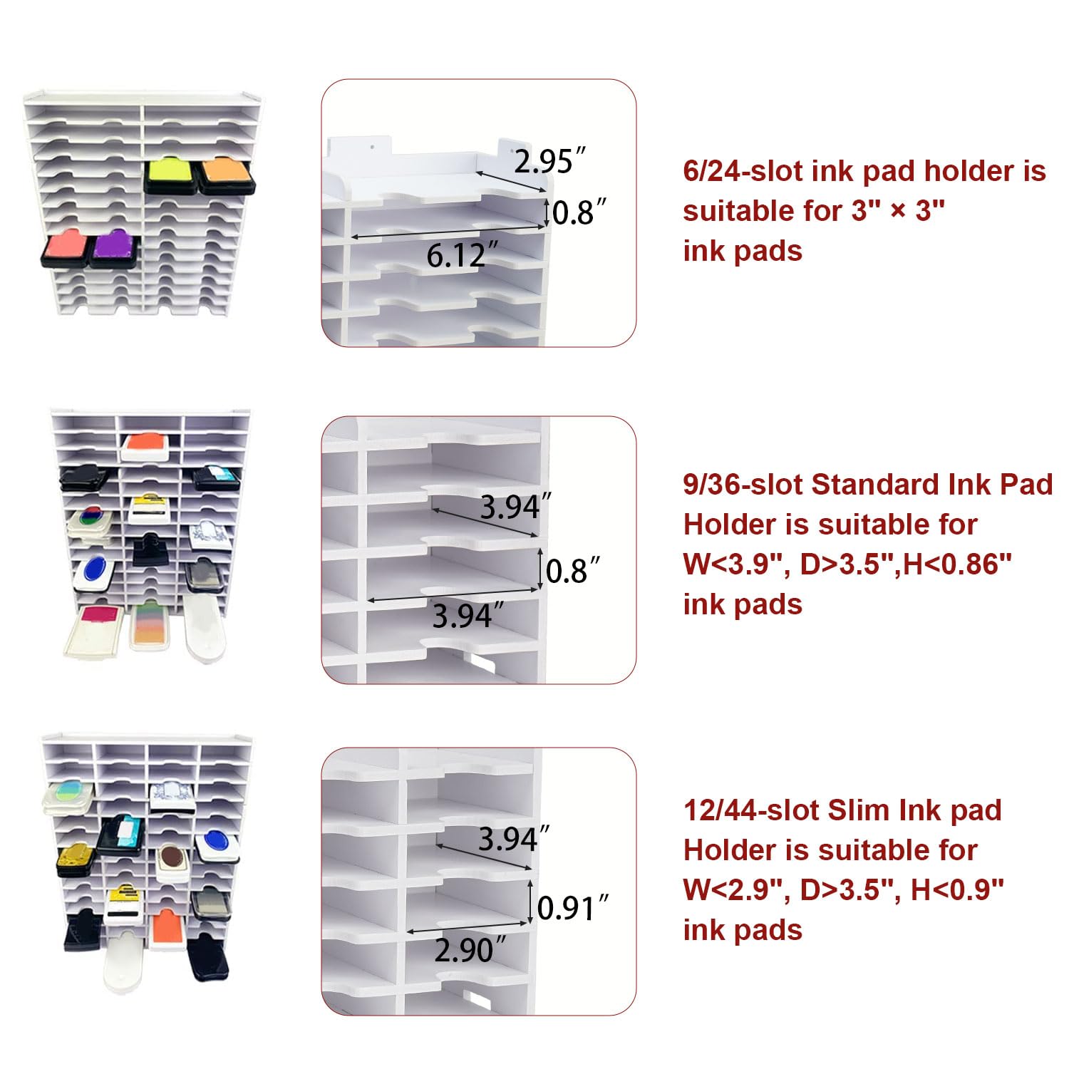 SANFURNEY 6 Slots Top Rack of Ink Pad Storage Holder