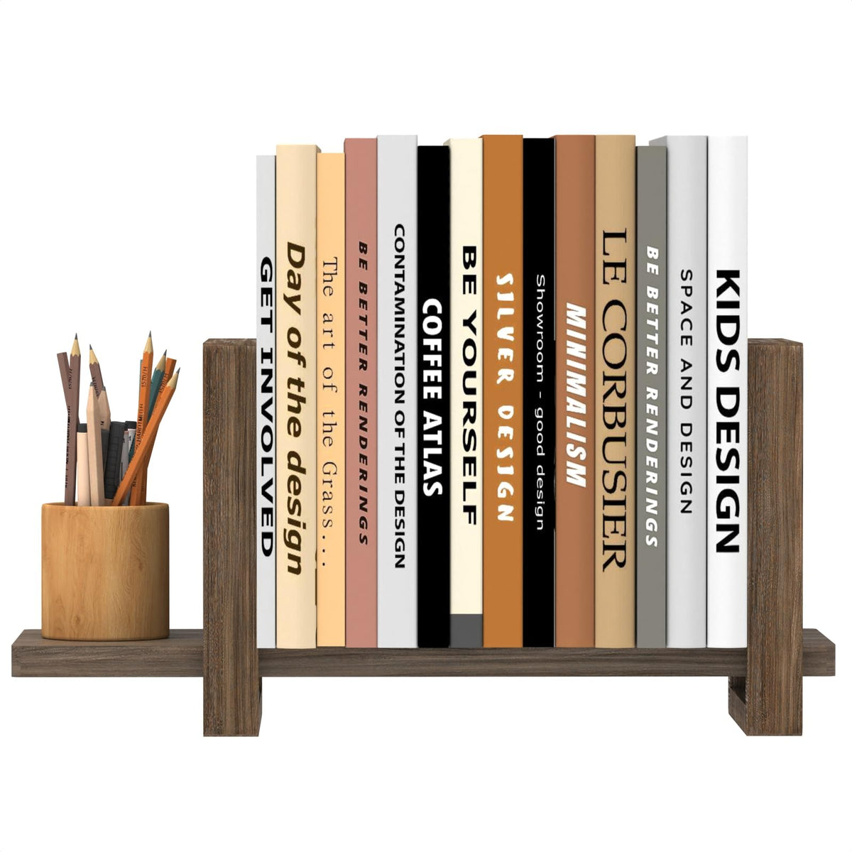 Adjustable Desktop Bookshelf Wooden Desk Book Holder Organizer Tabletop Bookshelf Mini Book Shelf
