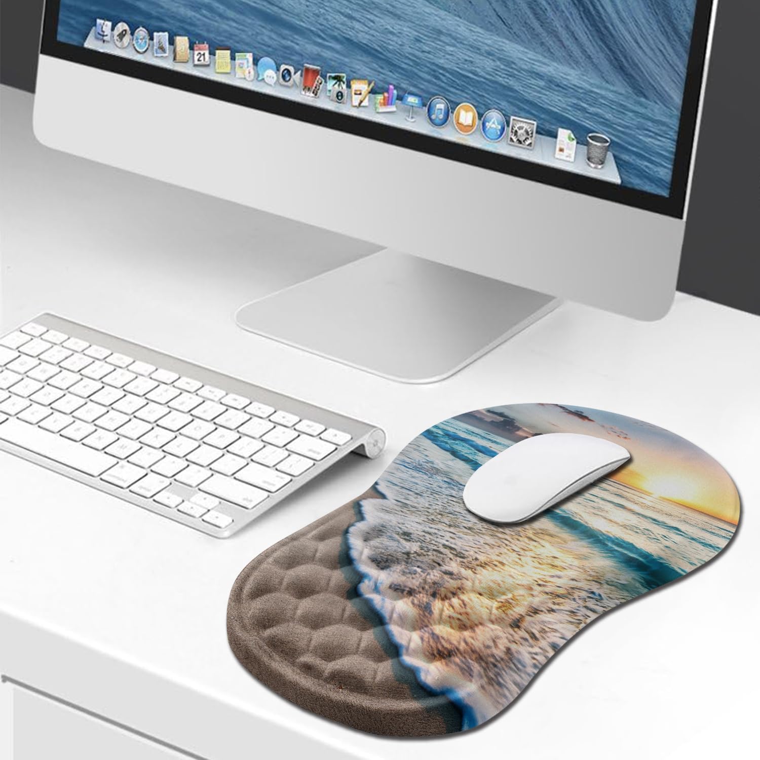 Hokafenle Ergonomic Mouse Pad Wrist Support, Wrist Rest Mousepad for Carpal Tunnel Pain Relief with