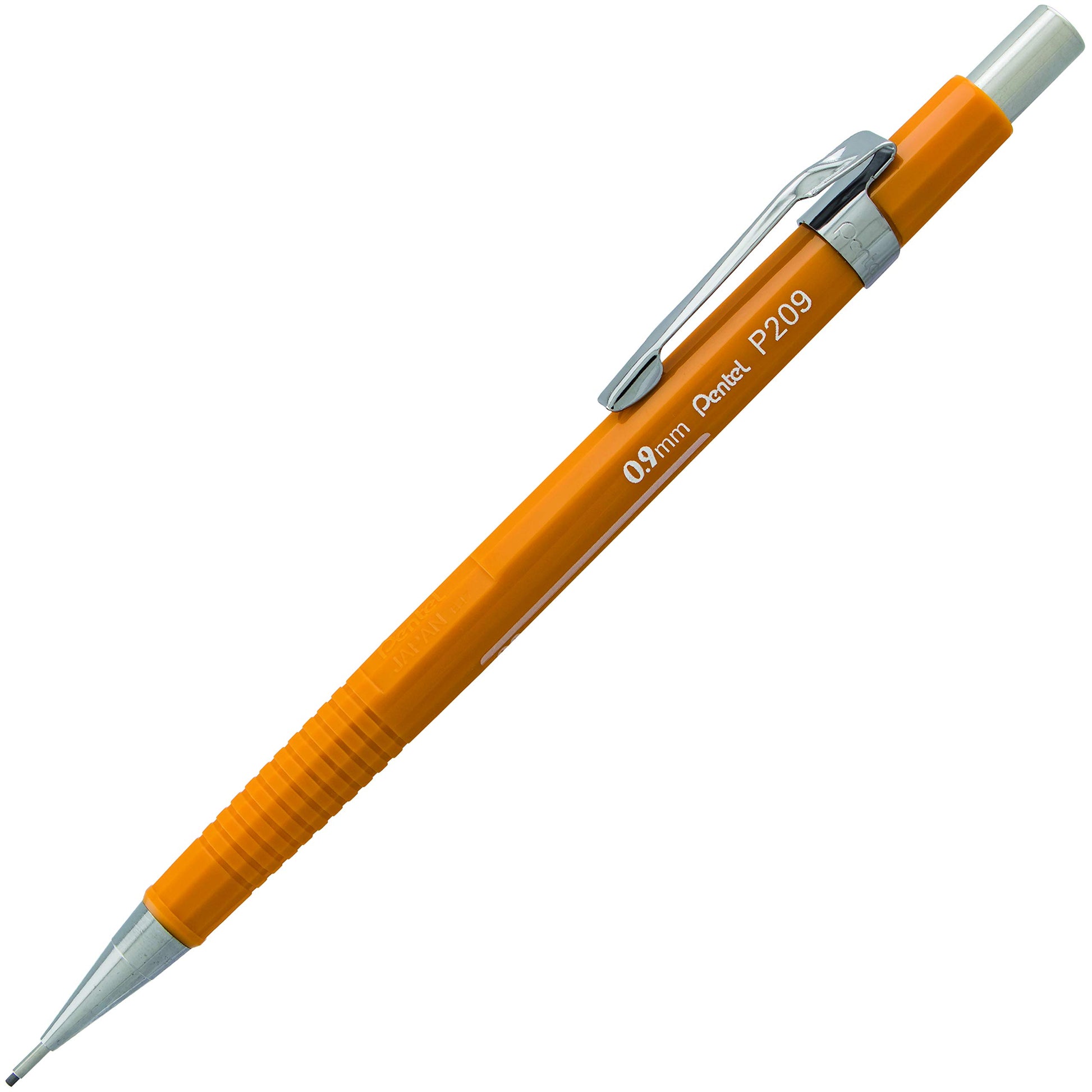 Pentel Sharp Mechanical Pencil, 0.9mm Lead Size, Yellow Barrel, Box of 12 Pencils (P209G)