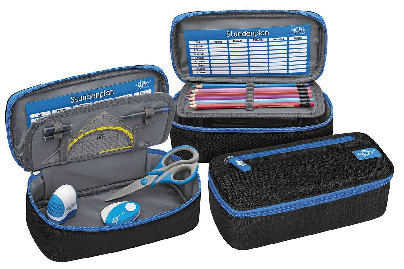 Wedo 24243010 Pencil Case with Inner Flap - Black/Blue