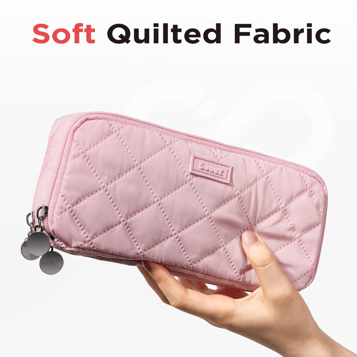 Sooez Large Pencil Case Pouch, Extra Big Pencil Bag with 8 Compartments, Pen Bag Wide Opening, Soft