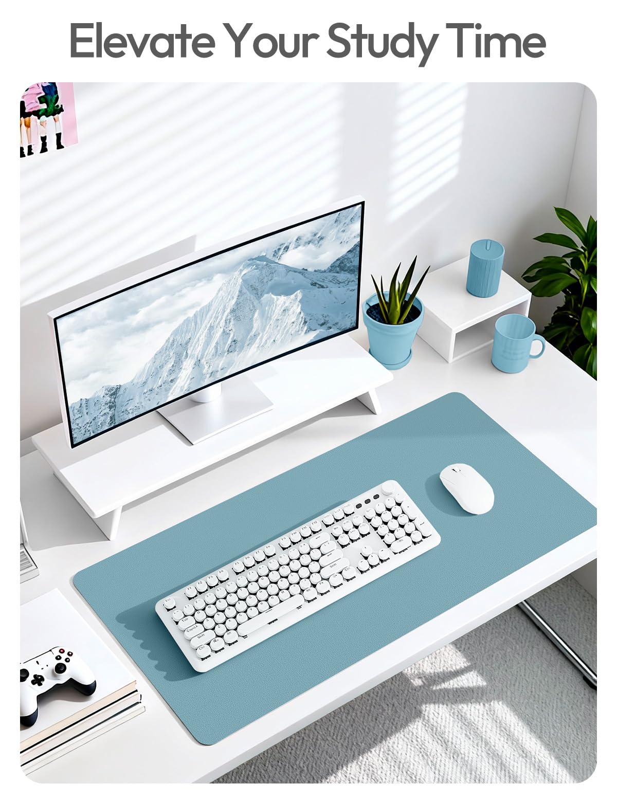 YSAGi Leather Desk Pad Protector, Office Desk Mat, Large Mouse Pad, Non-Slip PU Leather Desk