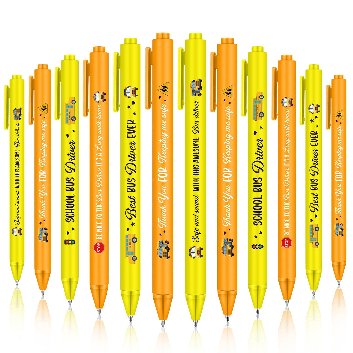 Weekgrat 48 Pcs School Bus Driver Appreciation Gifts Ballpoint Pen Bulk