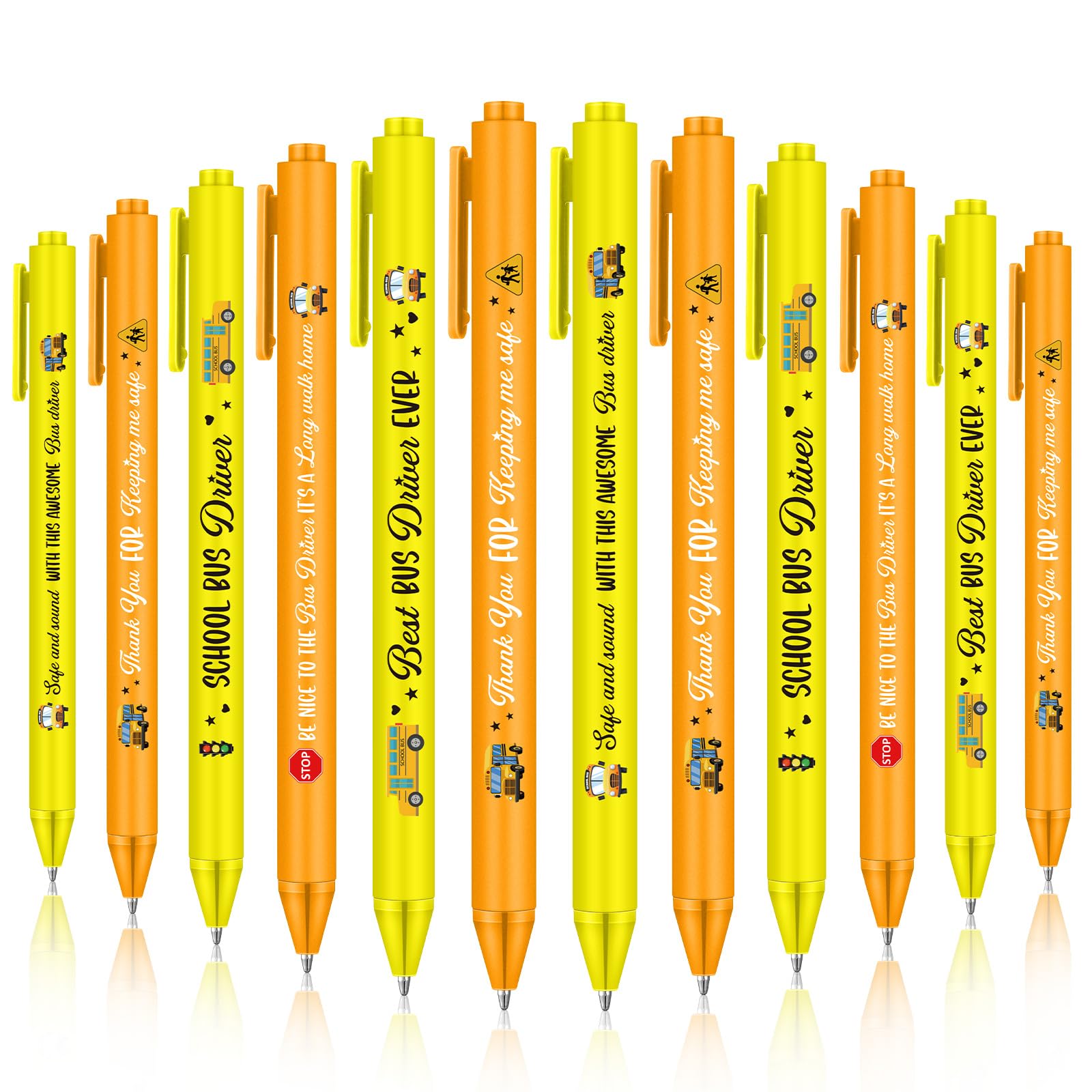 Weekgrat 48 Pcs School Bus Driver Appreciation Gifts Ballpoint Pen Bulk